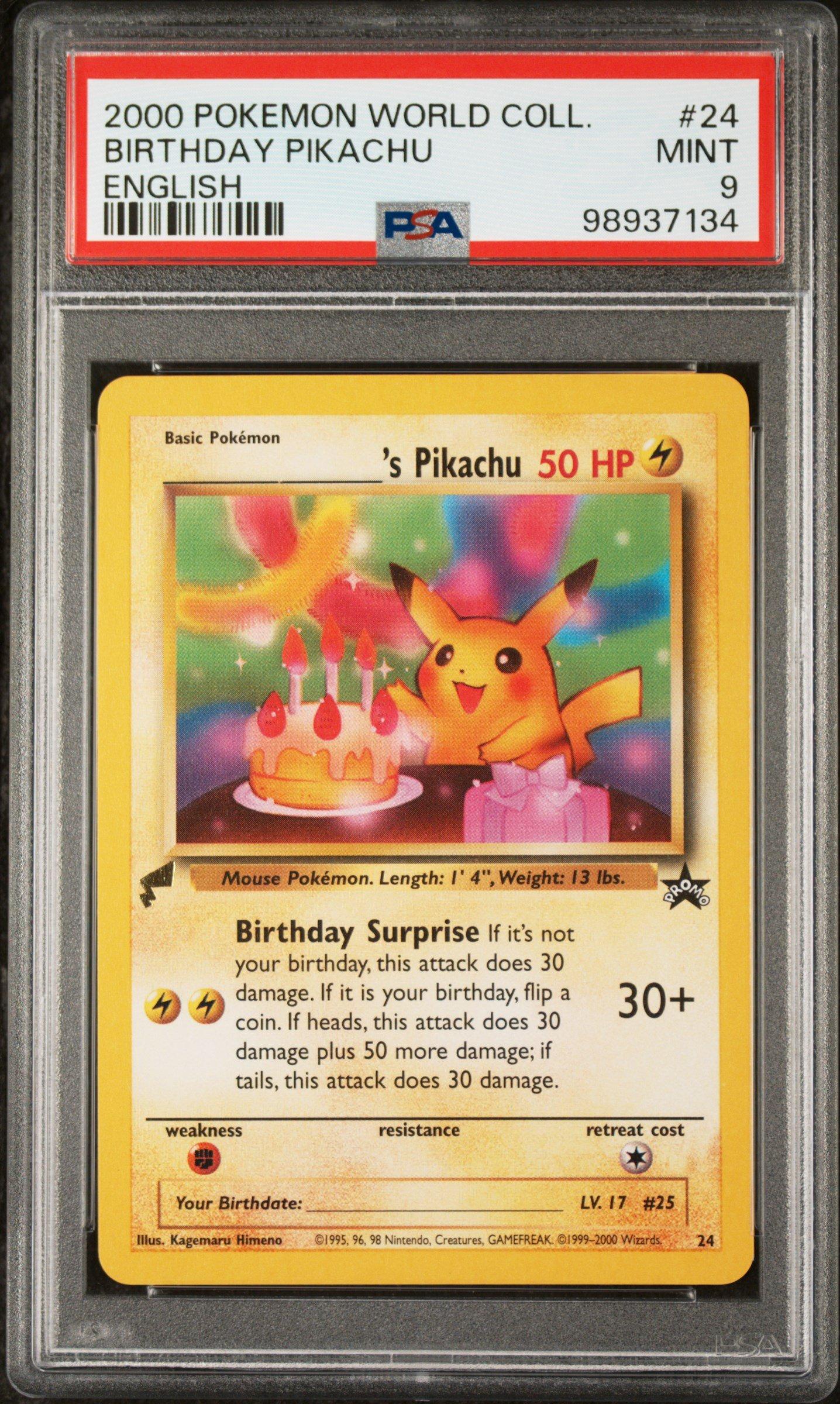 2000 Pokemon Pikachu World Collection 24 Birthday Pikachu English