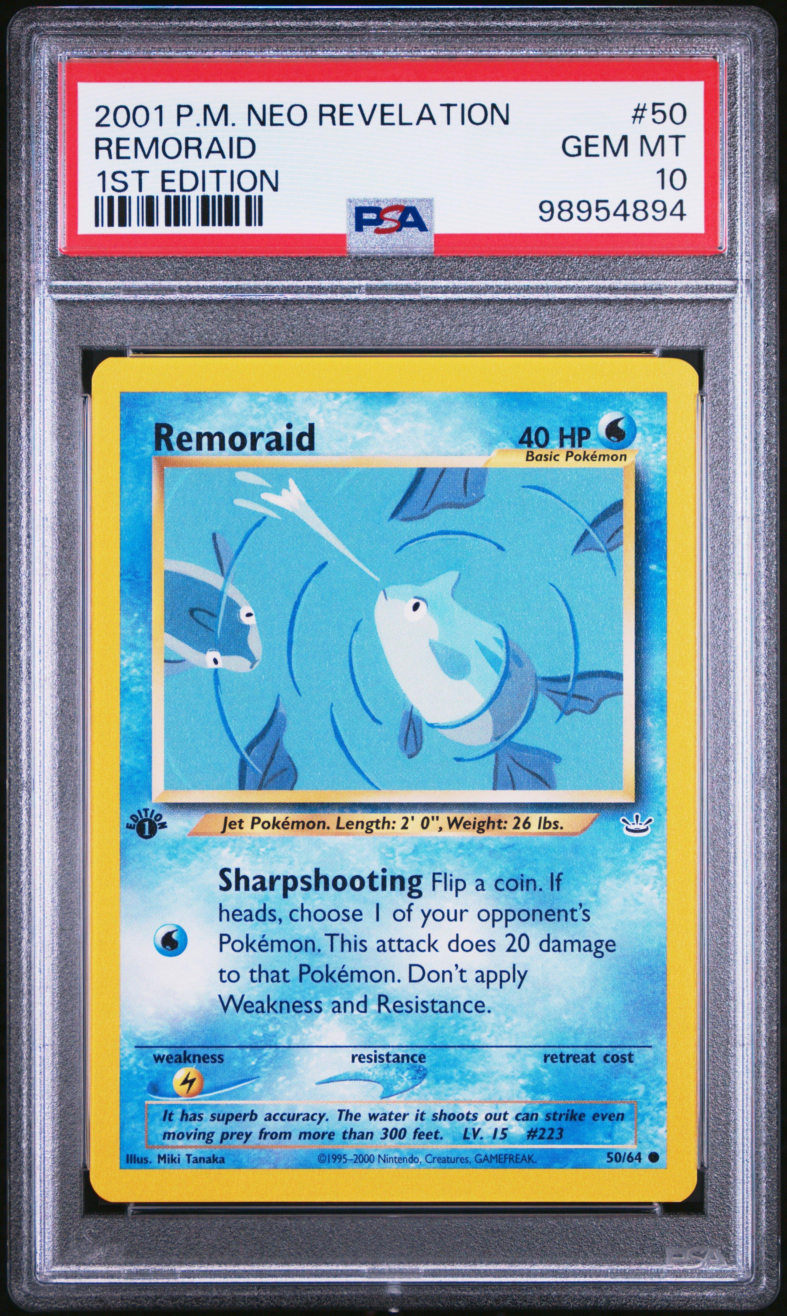 2001 Pokemon Neo Revelation 1st Edition 50 Remoraid PSA
