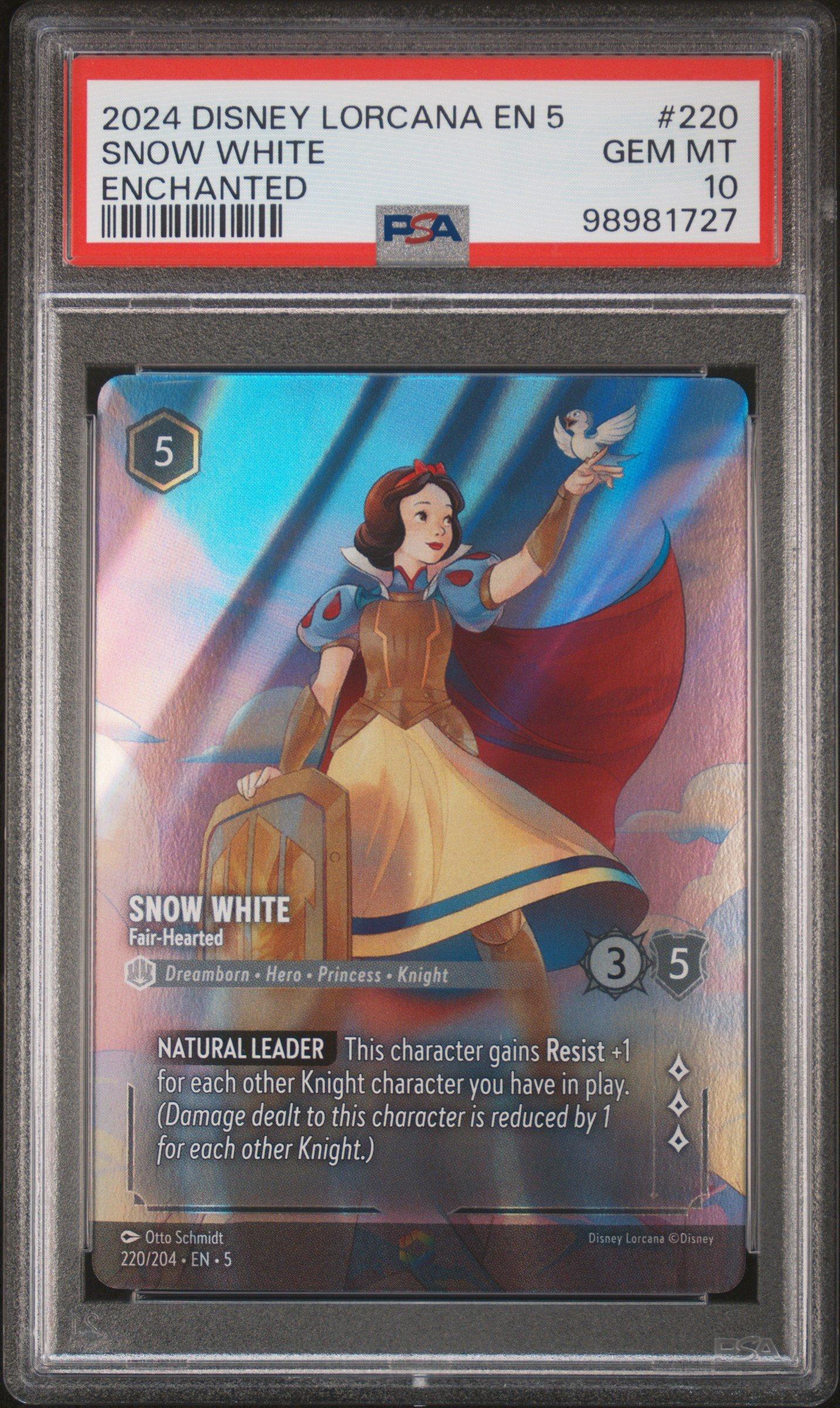 2024 Disney Lorcana En 5-shimmering Skies 220 Snow White - Fair-hearted  Enchanted PSA 10 Graded Card | GameStop