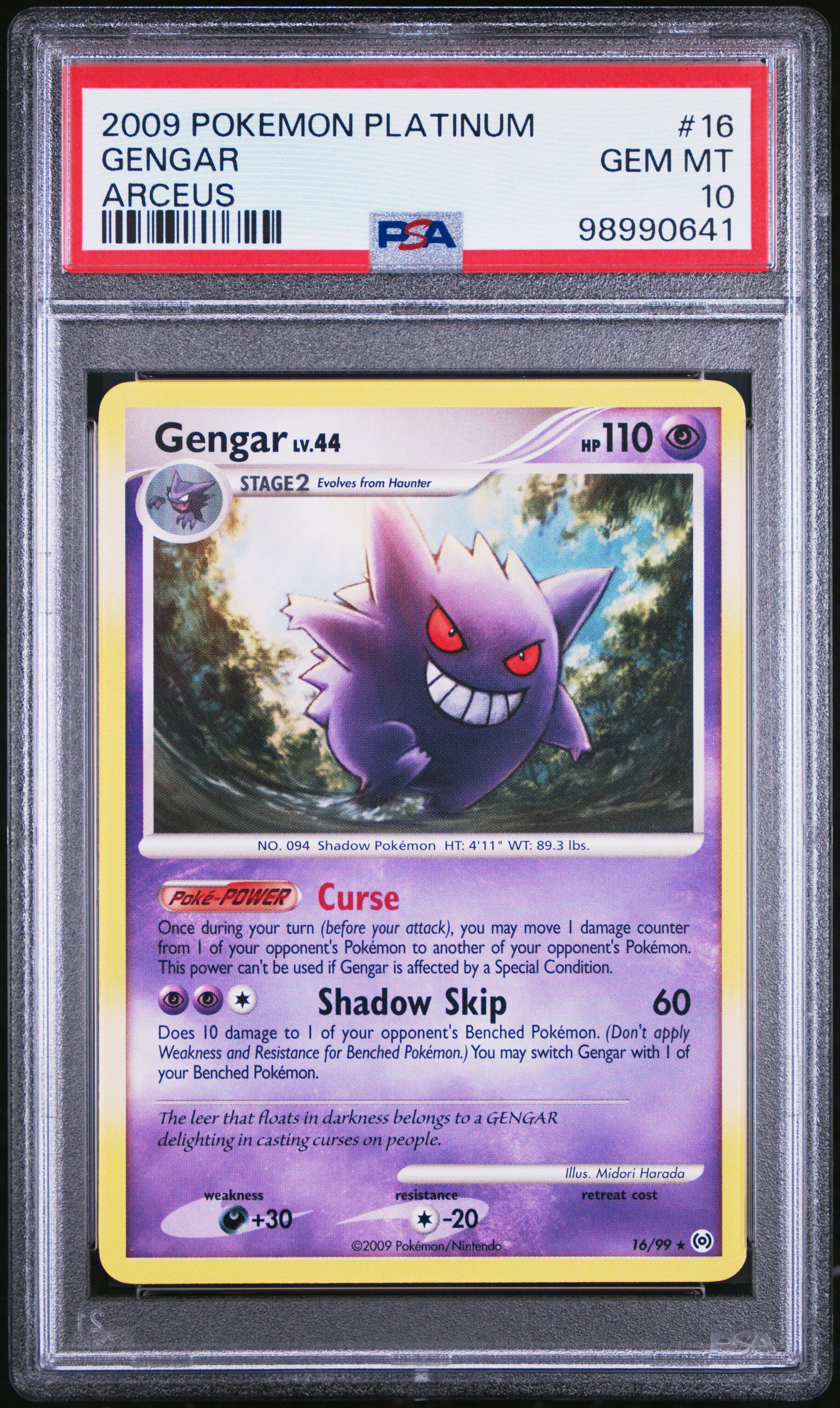 2009 Pokemon Platinum Arceus 16 Gengar PSA 10