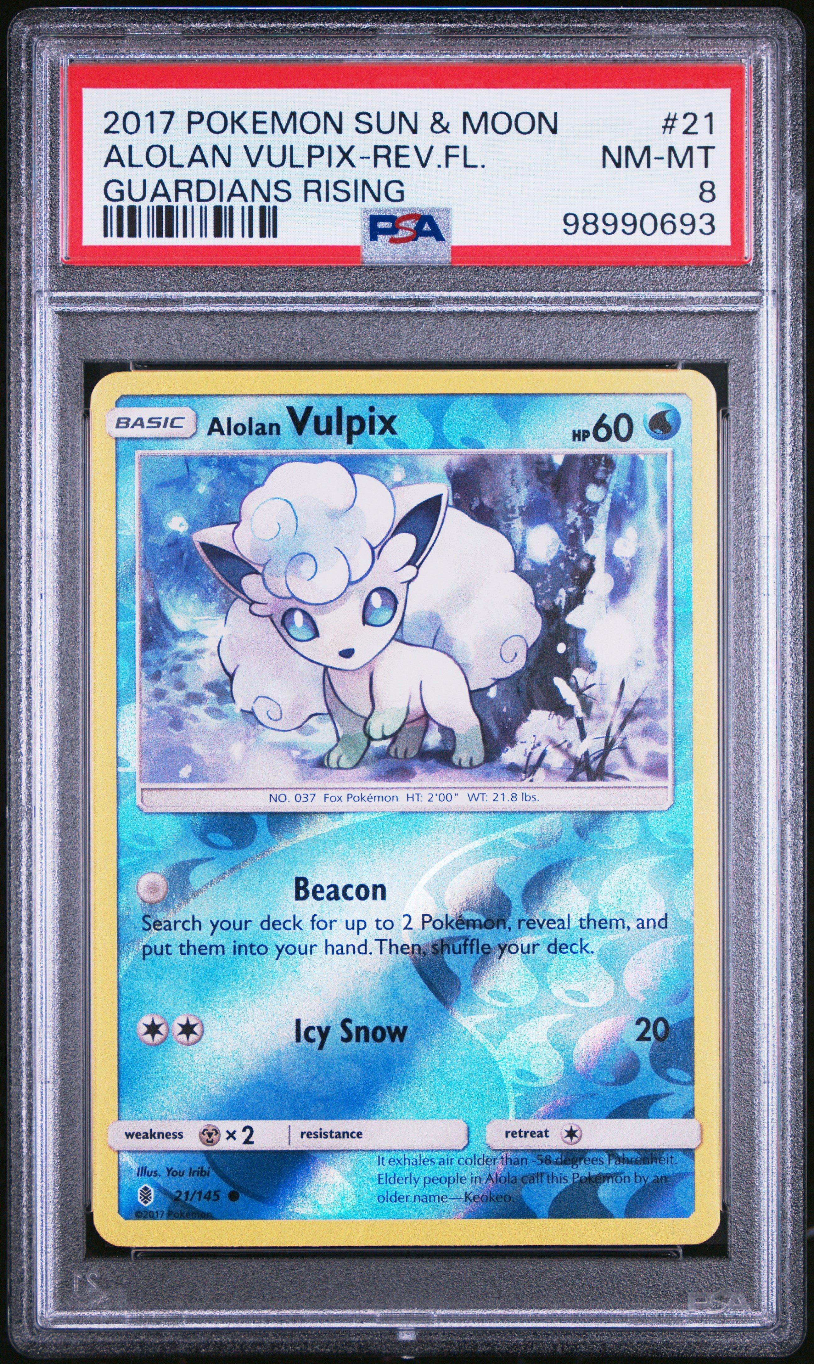 2017 Pokemon Sun & Moon Guardians Rising 21 Alolan Vulpix-reverse