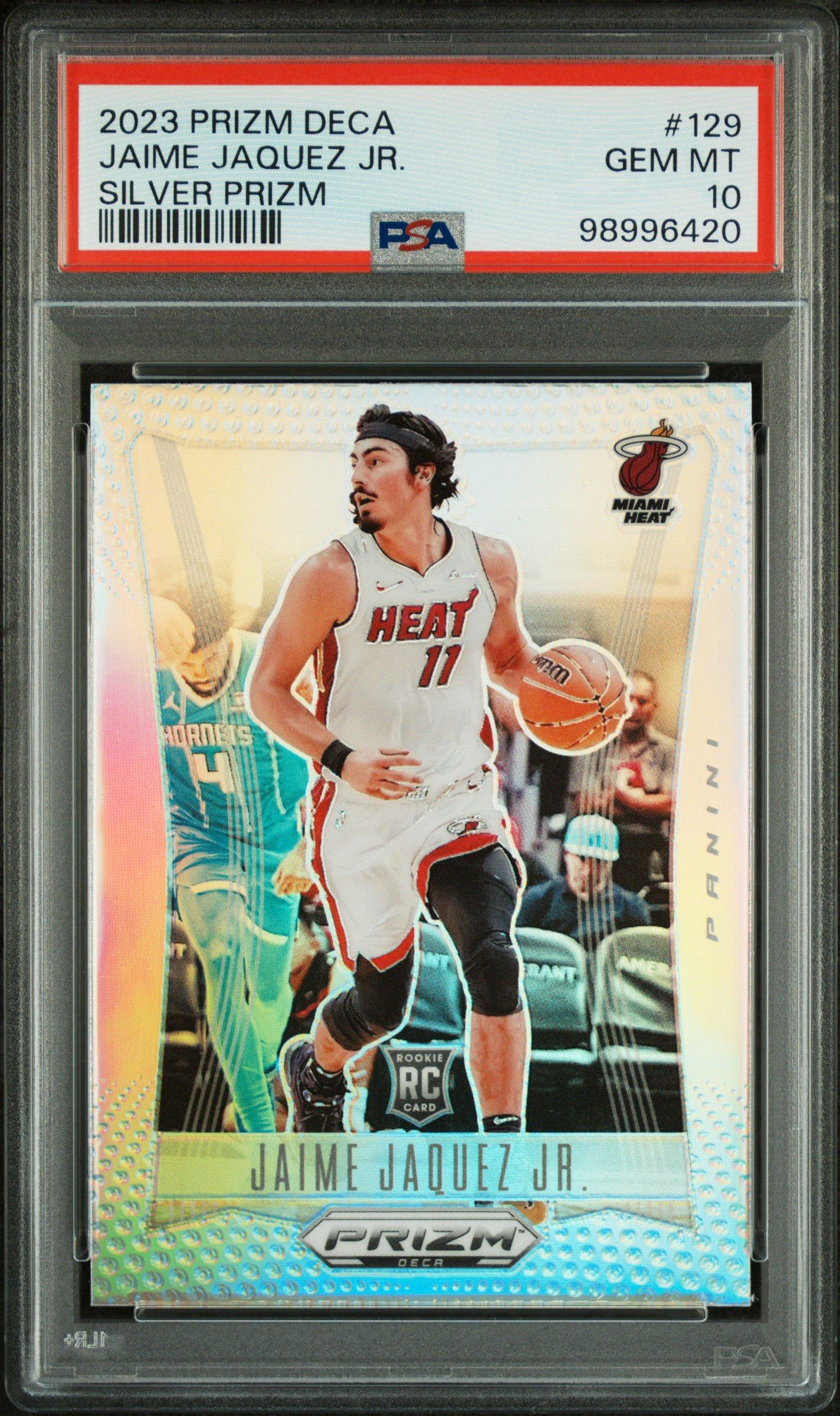 2023 Panini Prizm Deca 129 Jaime Jaquez Jr. Silver Prizm PSA 10