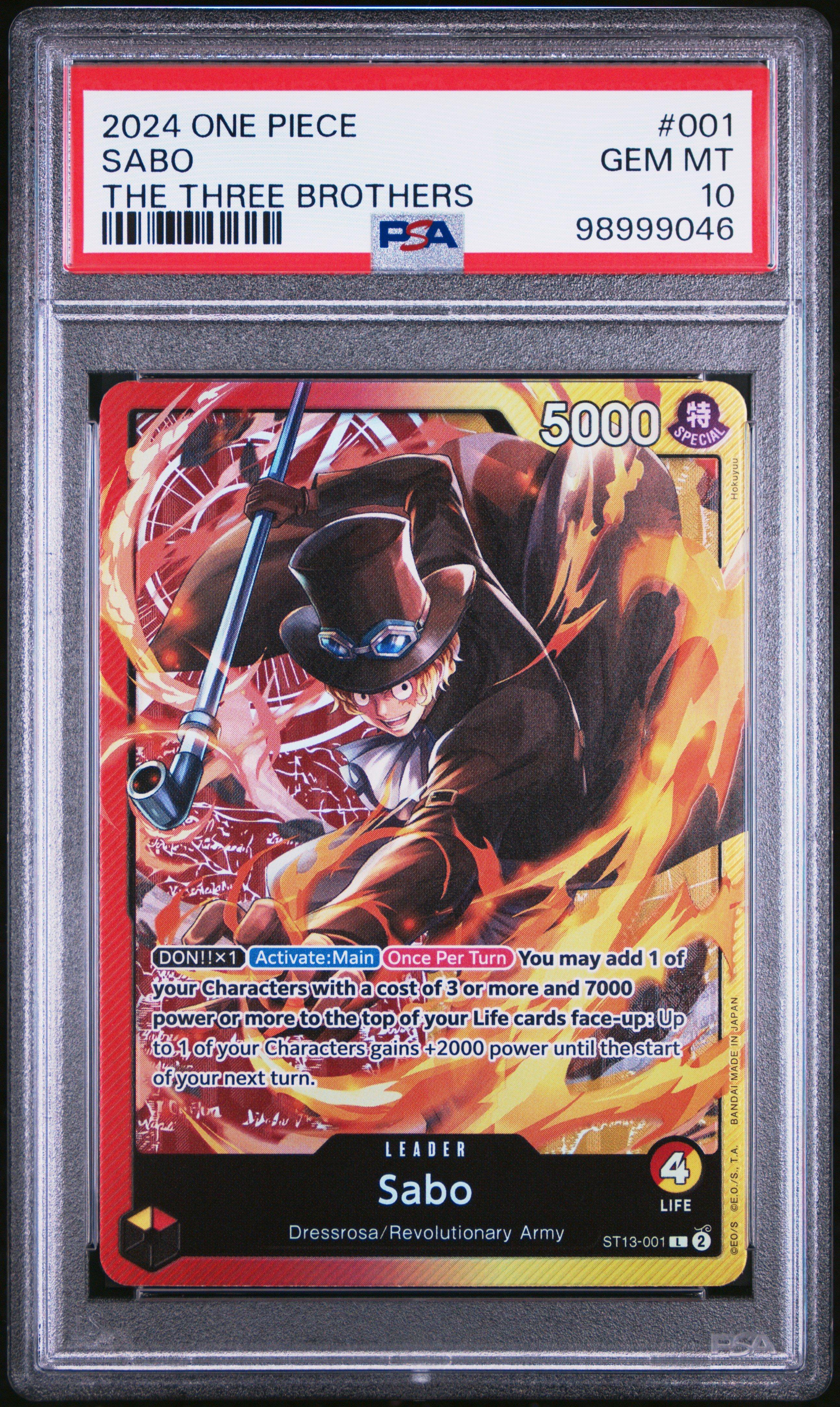 2024 One Piece Ultra Deck St13-the Three Brothers 001 Sabo PSA 10