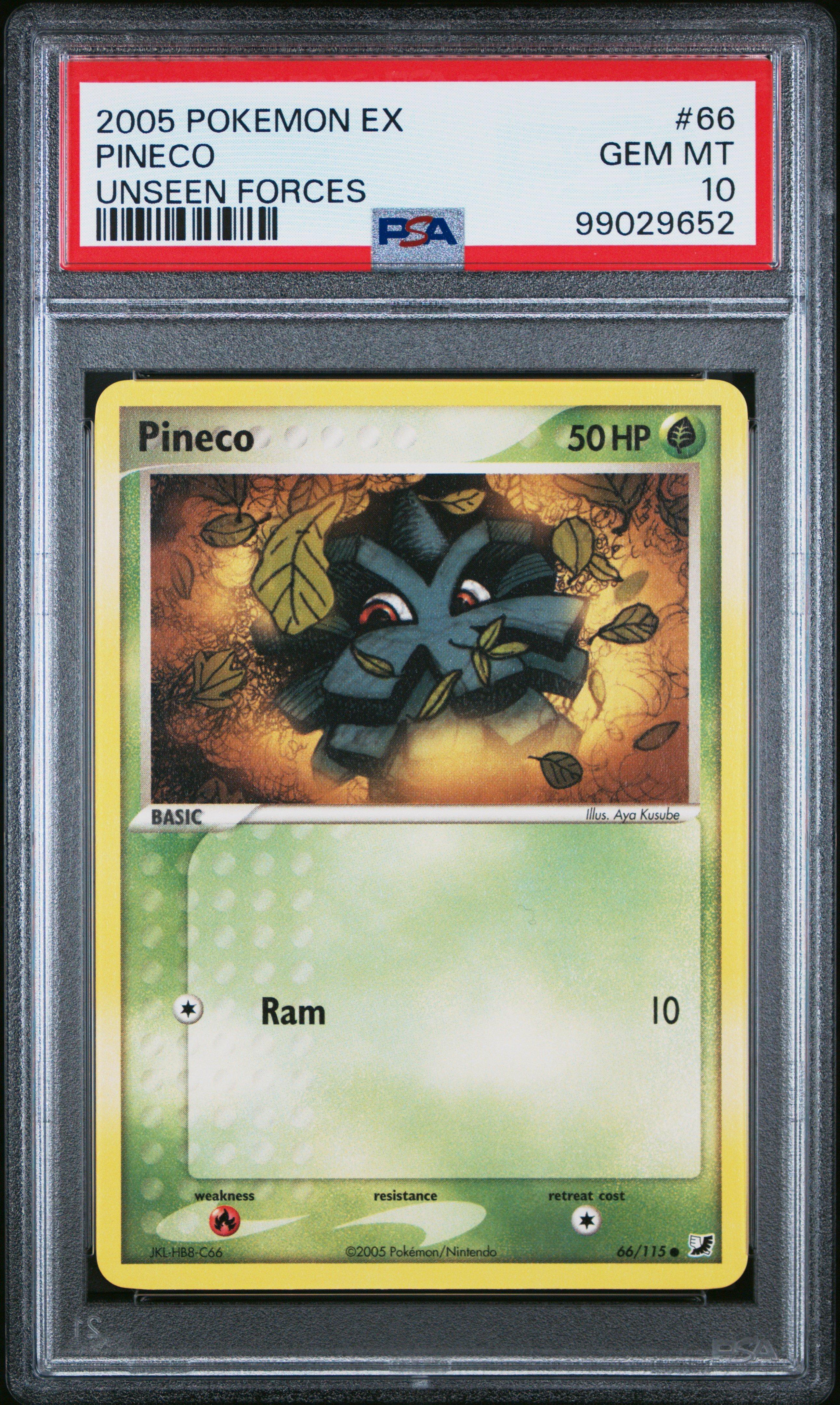 2005 Pokemon Ex Unseen Forces 66 Pineco PSA 10