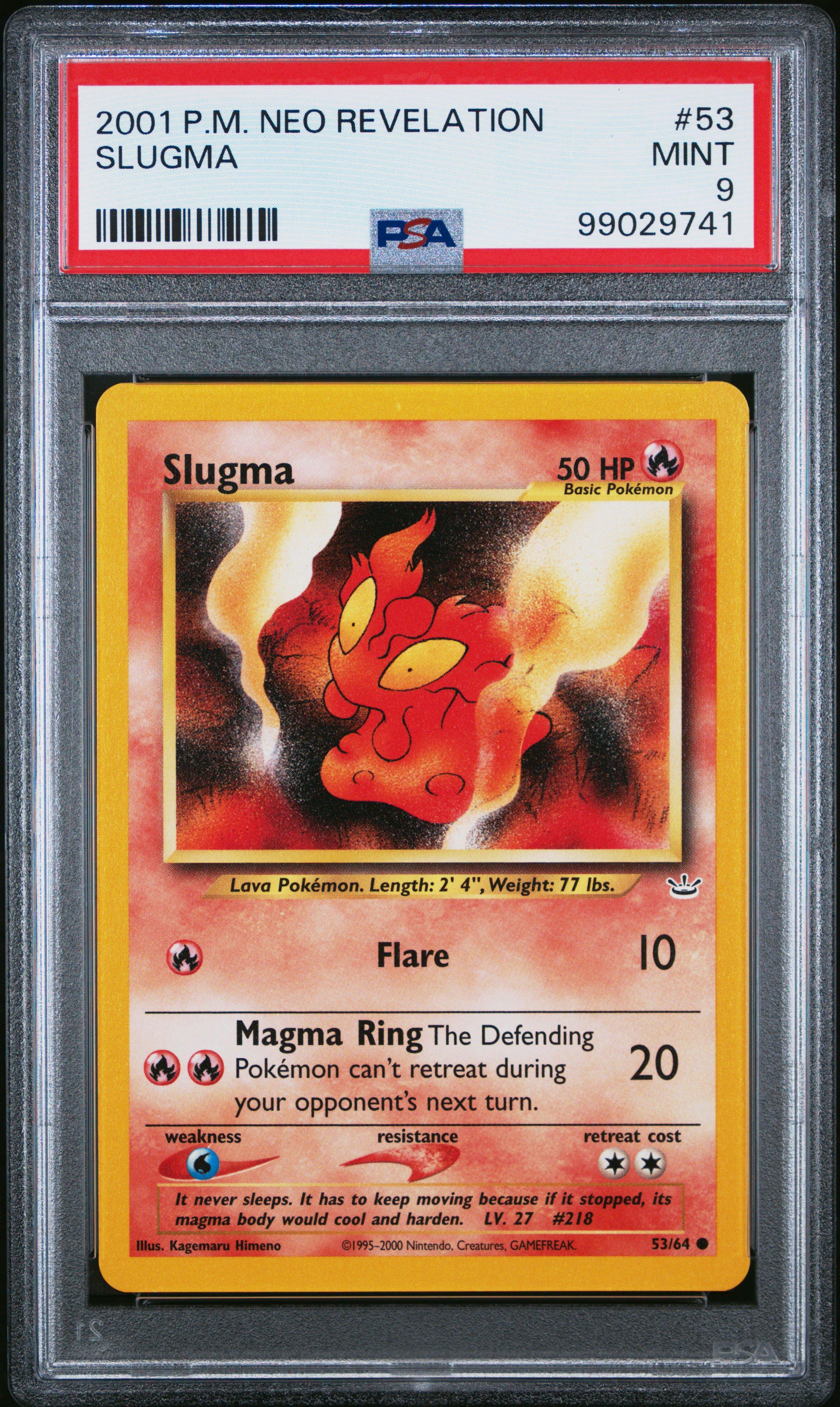 2001 Pokemon Neo Revelation 53 Slugma PSA 9