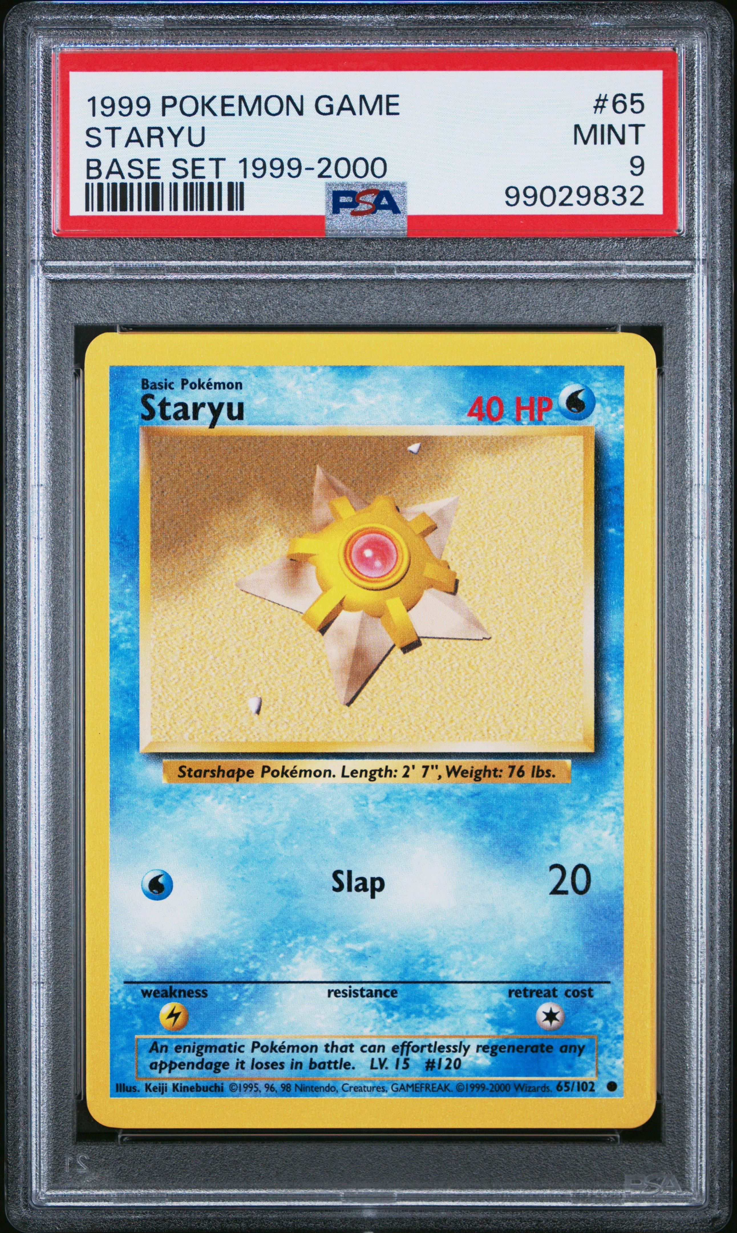 1999 Pokemon Game 65 Staryu Base Set 1999-2000 PSA 9