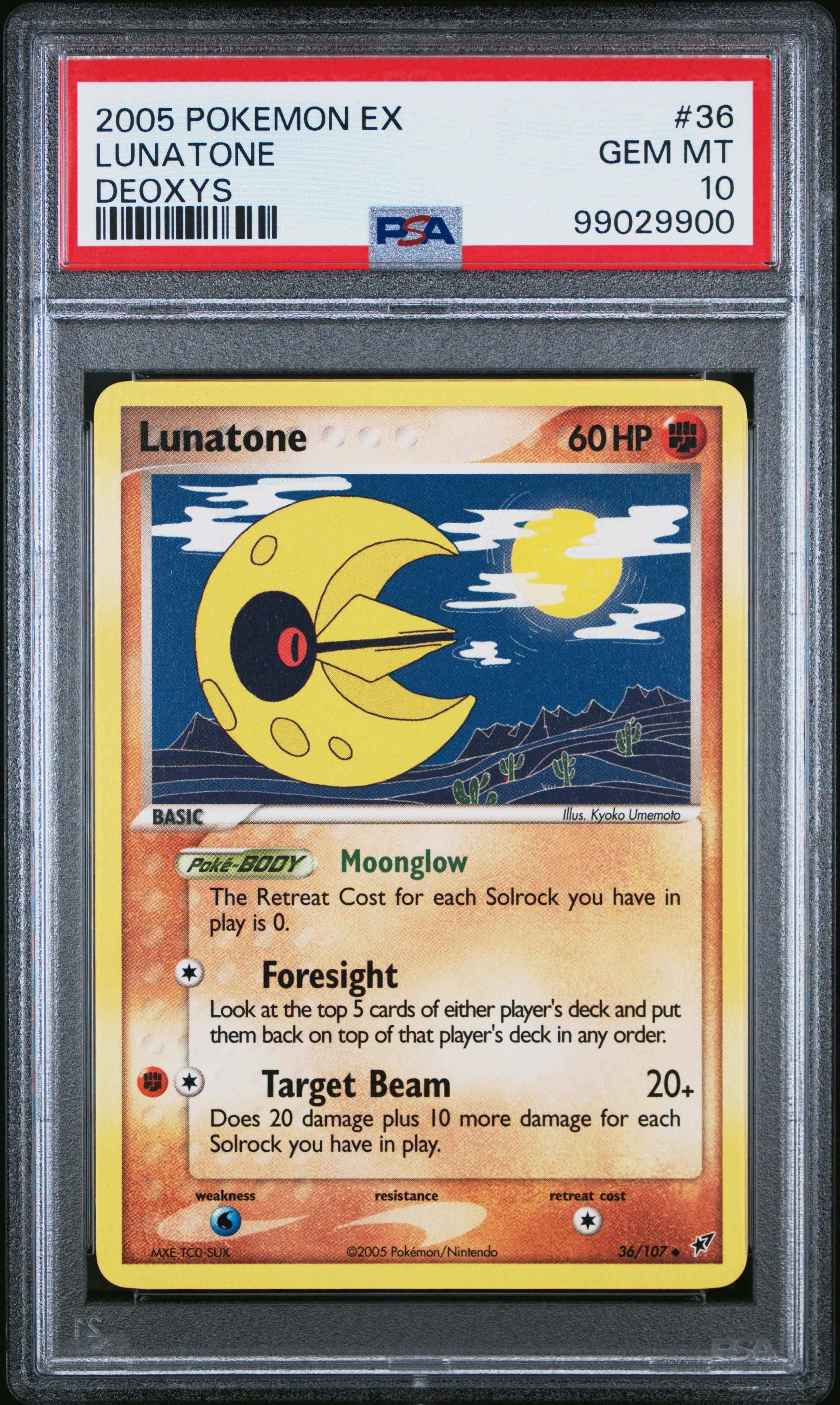 2005 Pokemon Ex Deoxys 36 Lunatone PSA 10