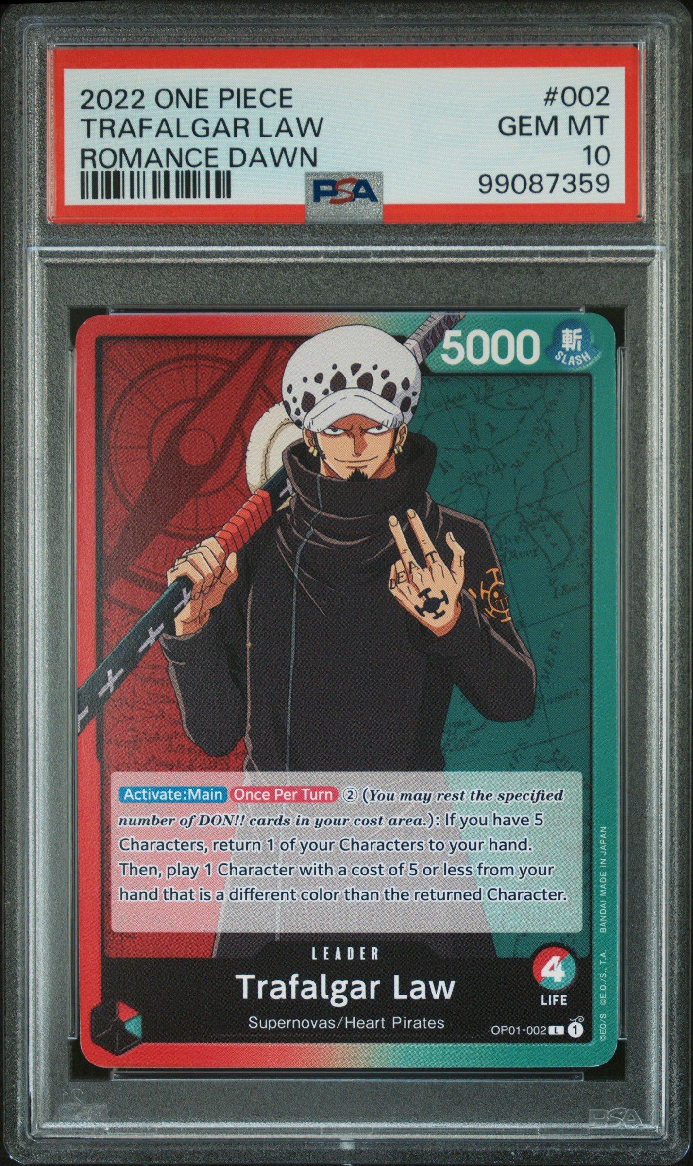 2022 One Piece Op01-romance Dawn 002 Trafalgar Law PSA 10 Graded