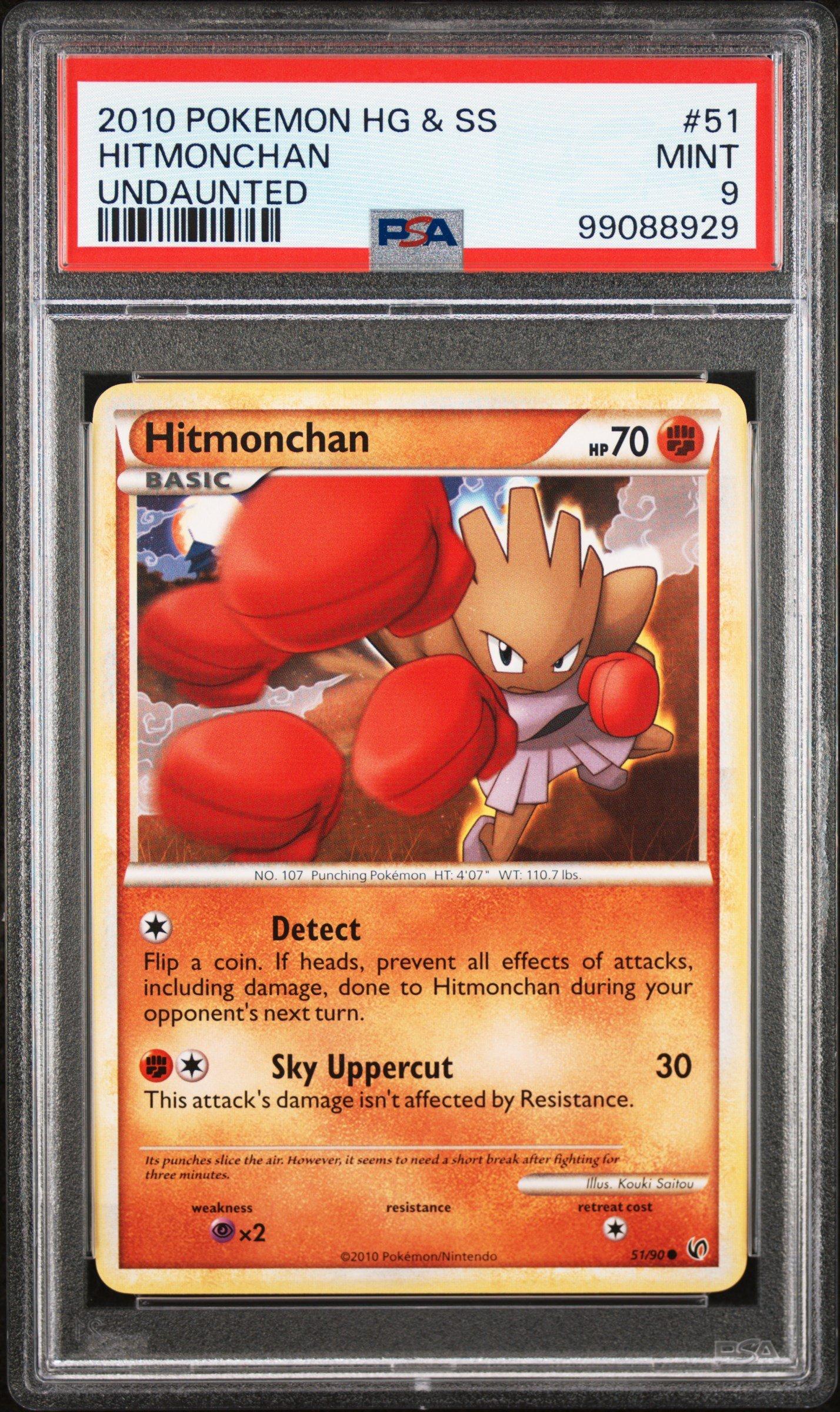 2010 Pokemon Heartgold & Soulsilver Undaunted 51 Hitmonchan PSA 9