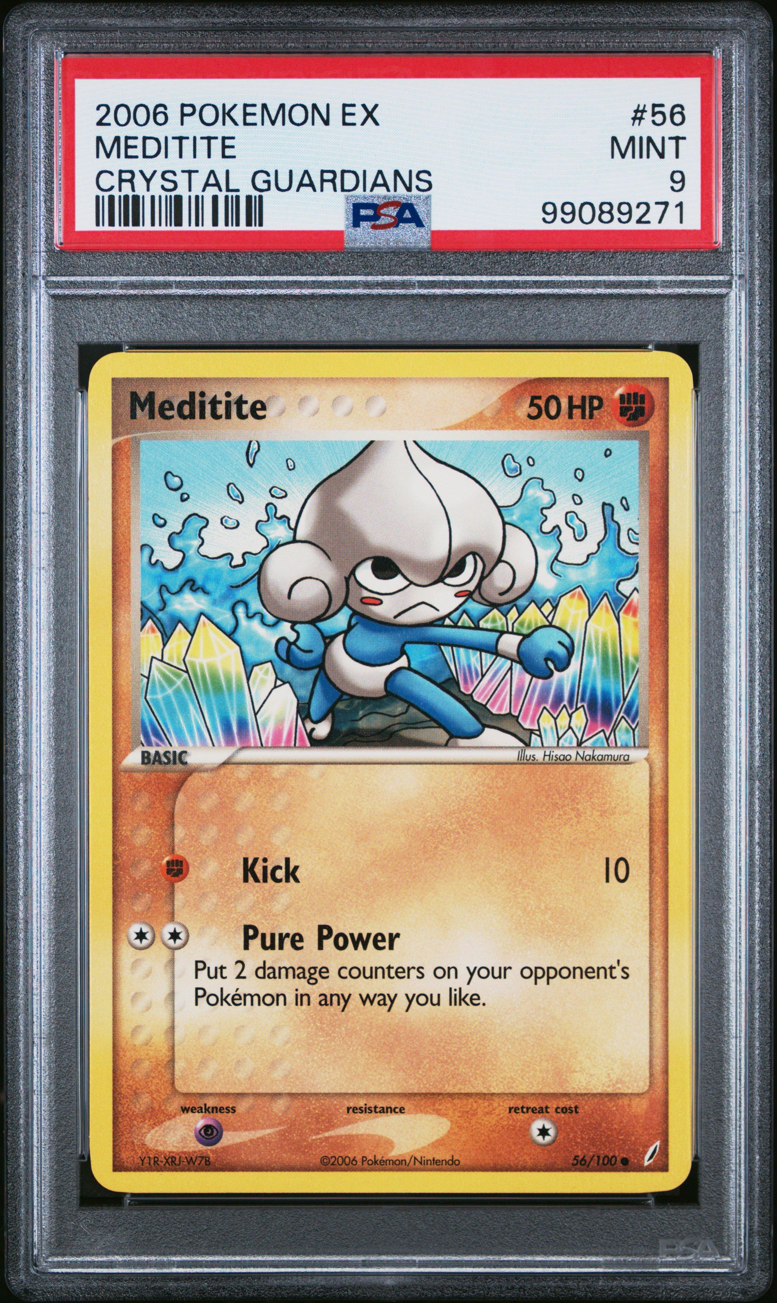 2006 Pokemon Ex Crystal Guardians 56 Meditite PSA