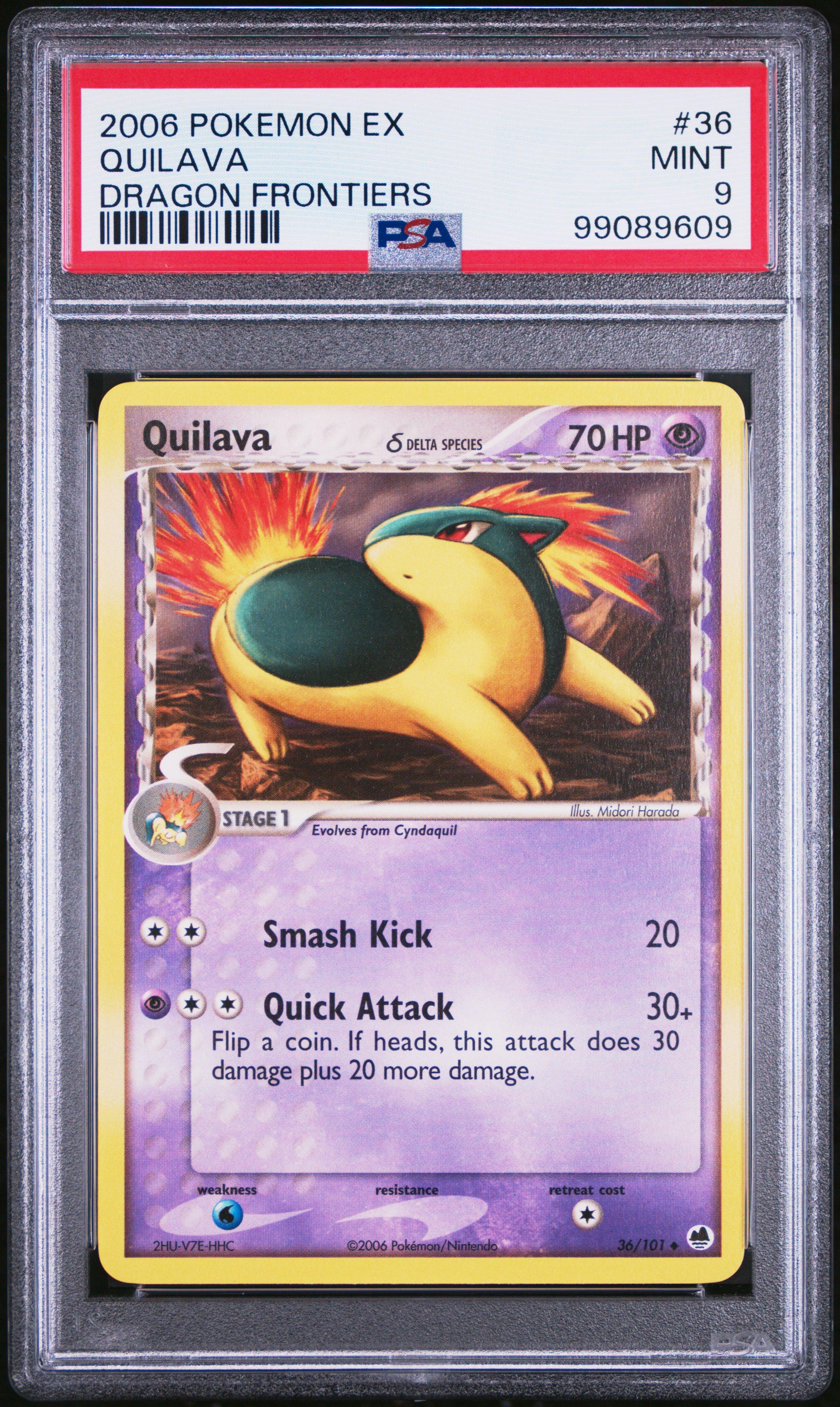 2006 Pokemon Ex Dragon Frontiers 36 Quilava PSA 9