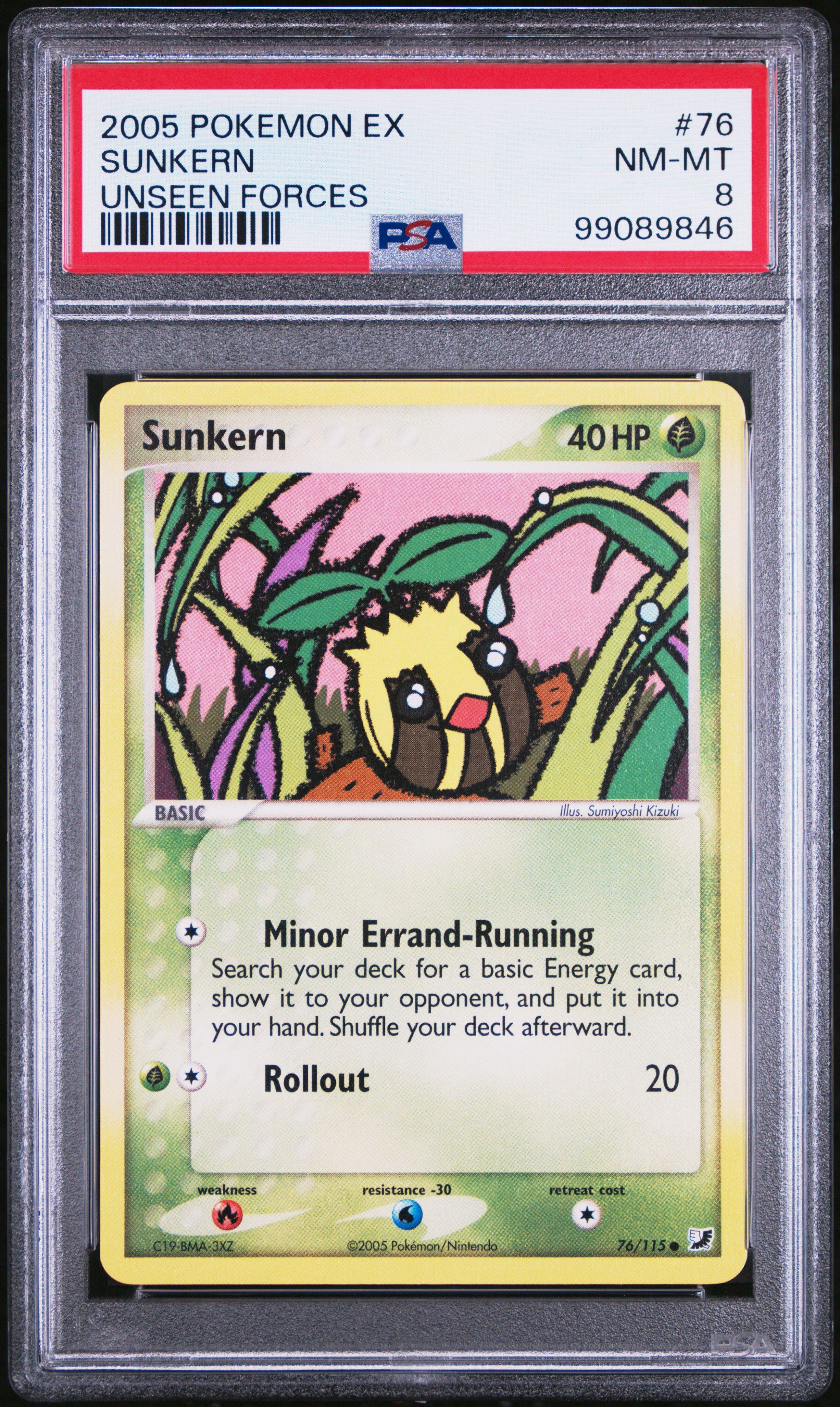2005 Pokemon Ex Unseen Forces 76 Sunkern PSA 8