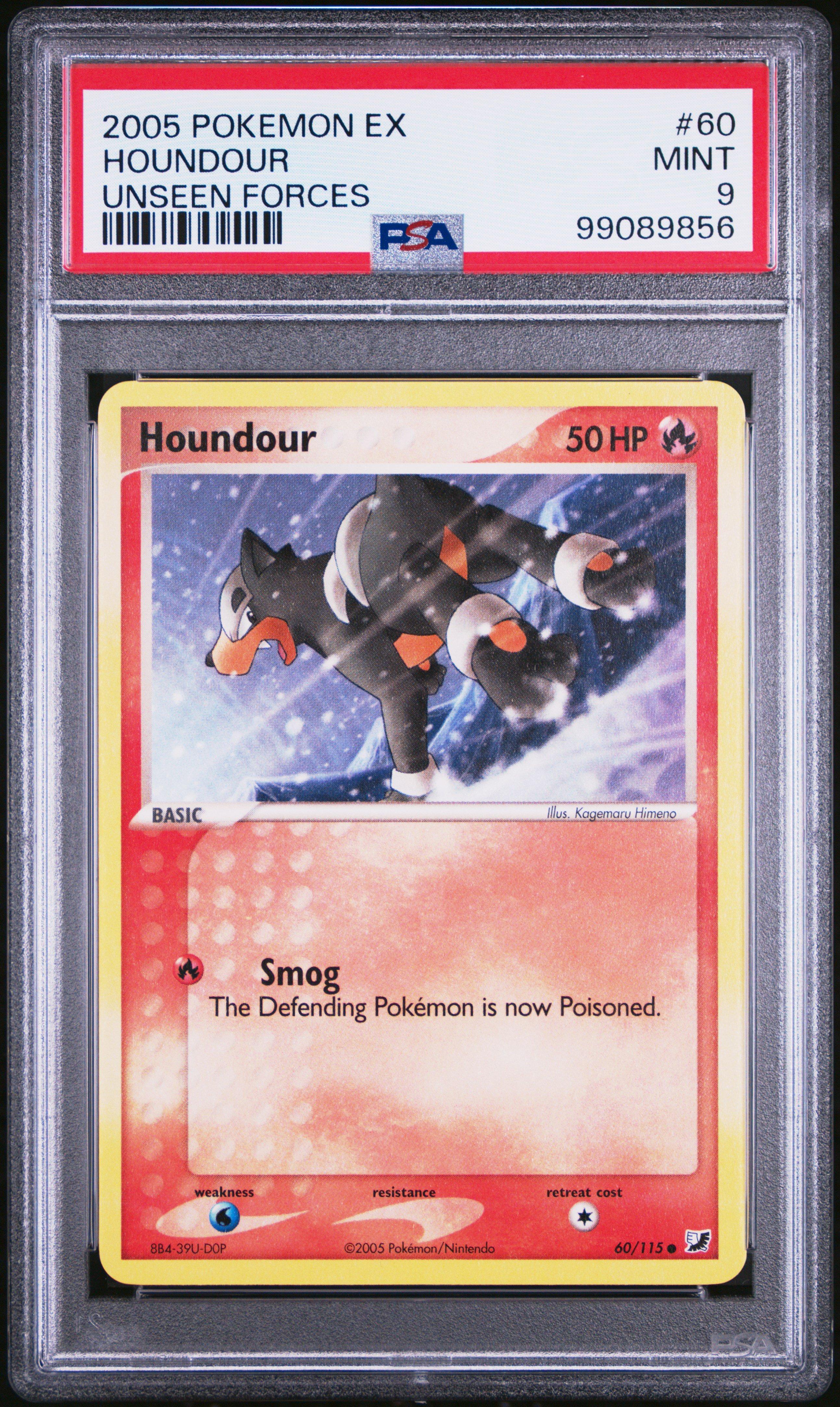 2005 Pokemon Ex Unseen Forces 60 Houndour PSA 9