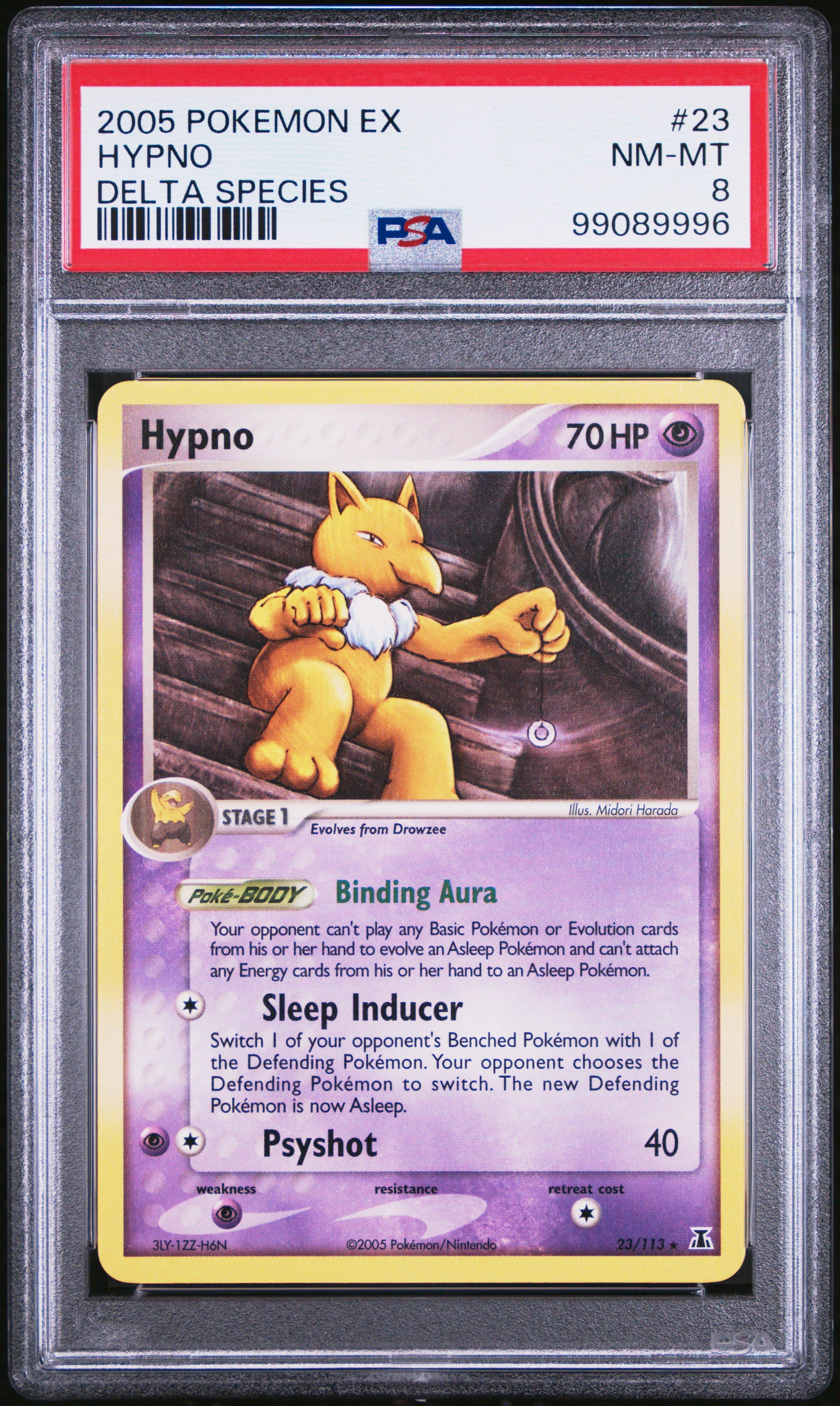 2005 Pokemon Ex Delta Species 23 Hypno PSA 8