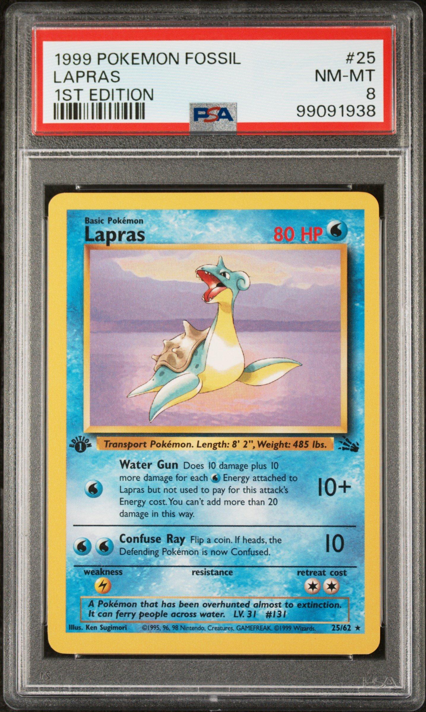 1999 Pokemon Fossil 25 Lapras 1st Edition PSA 8 Graded Card | GameStop