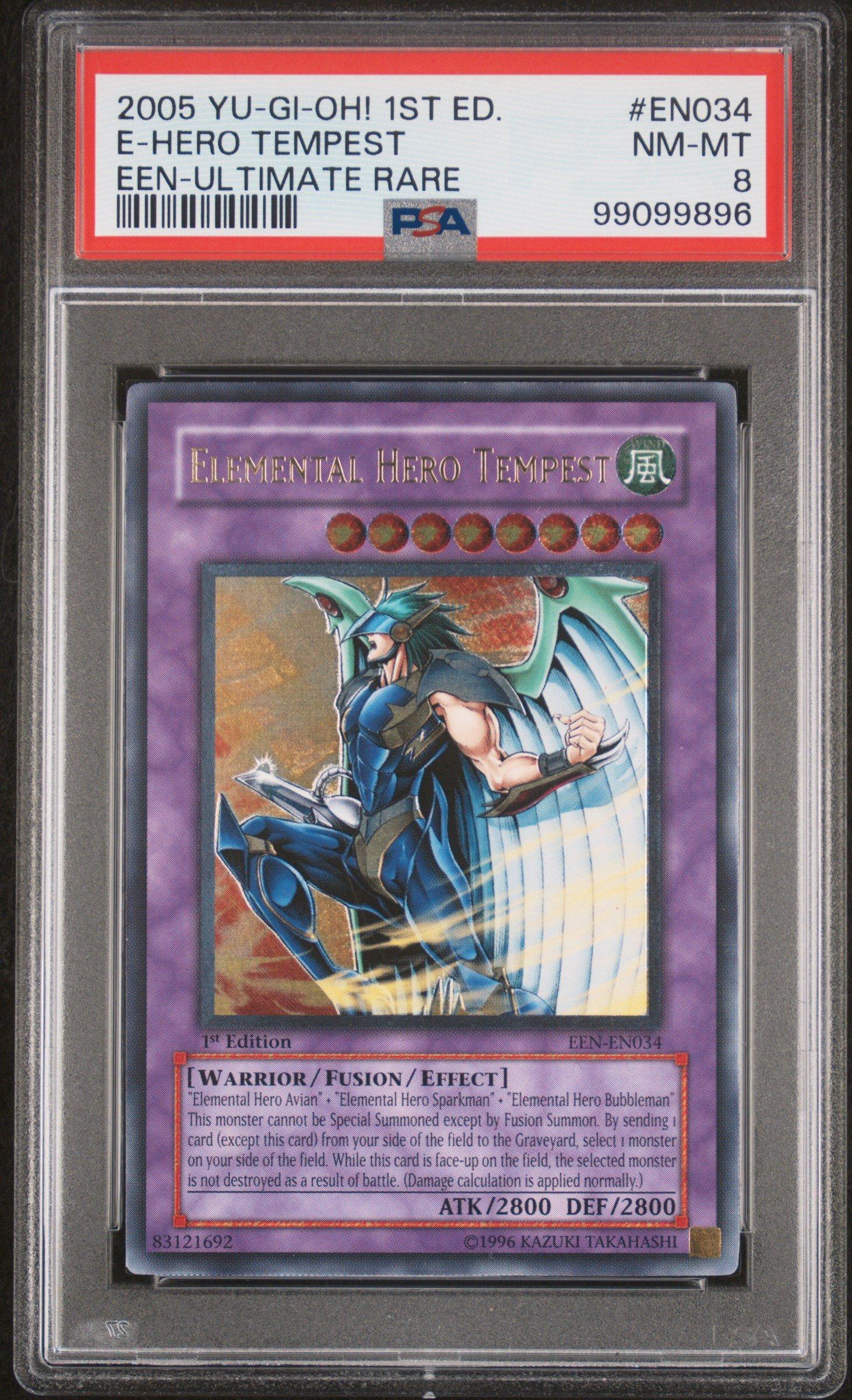2005 Yu-gi-oh! Elemental Energy 1st Edition En034 Elemental Hero Tempest Ultimate Rare PSA 8