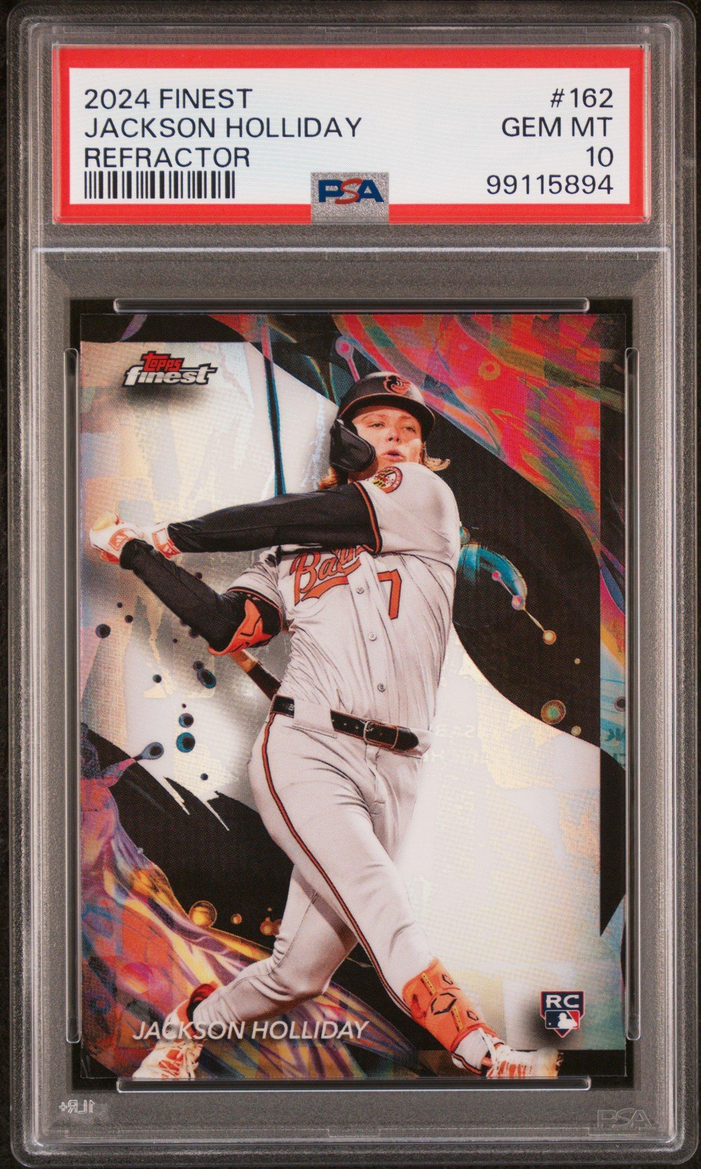 2024 Topps Finest 162 Jackson Holliday Refractor PSA 10