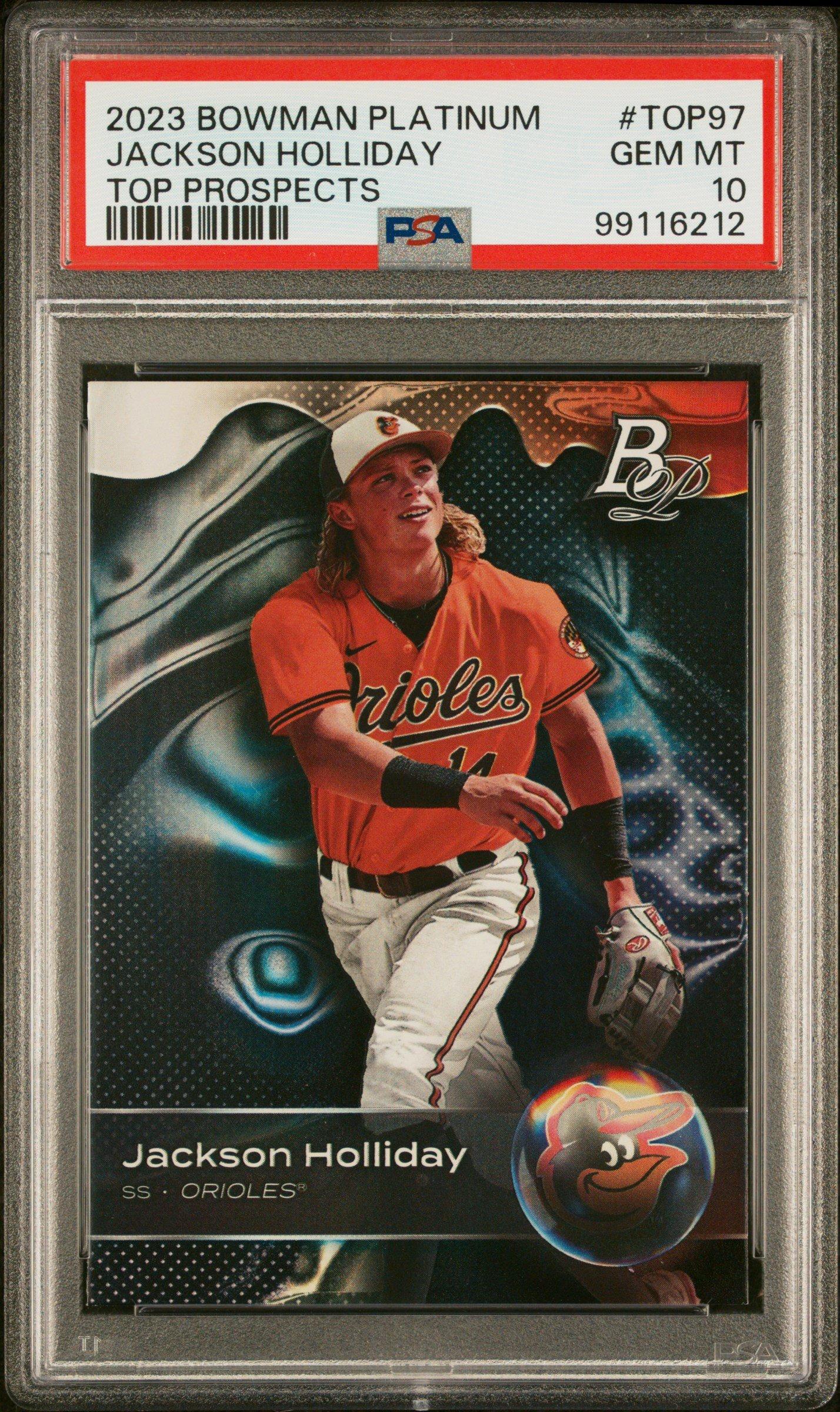 2023 Bowman Platinum Top Prospects Top97 Jackson Holliday PSA 10