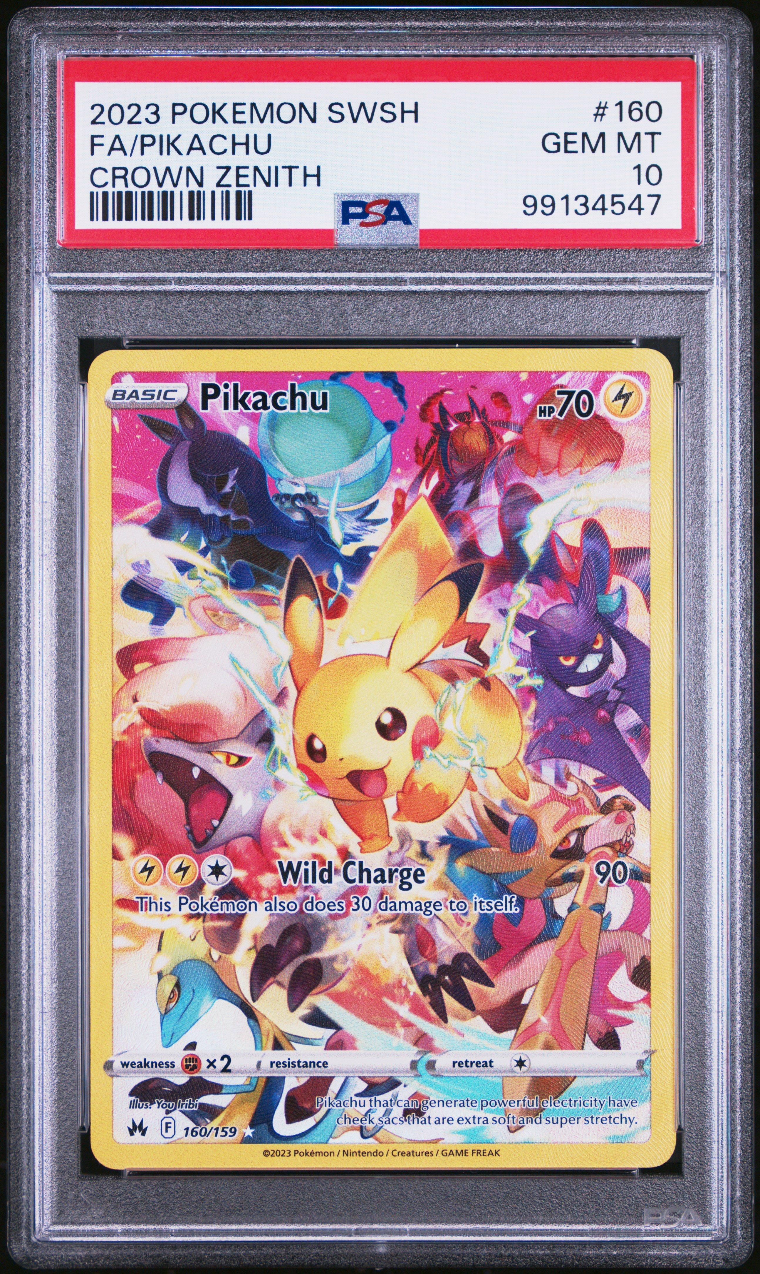 2023 Pokemon Sword And Shield Crown Zenith 160 Full Art/pikachu