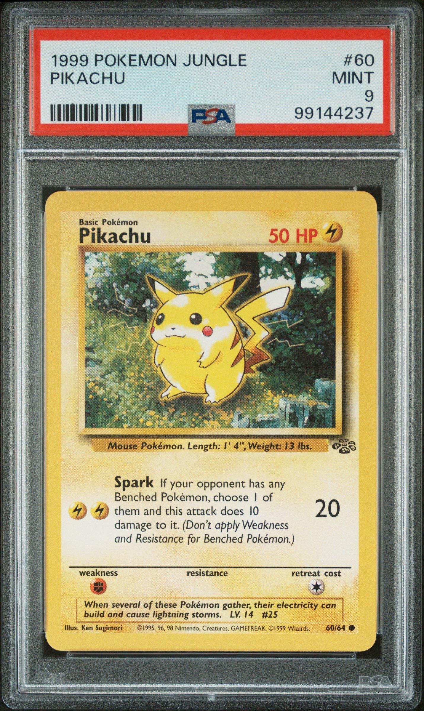 英版ピカチュウ PokeTour1999 - BGS MINT9 / 2784 1999 Pokemon Jungle 60 Pikachu PSA 9 Graded Card | GameStop