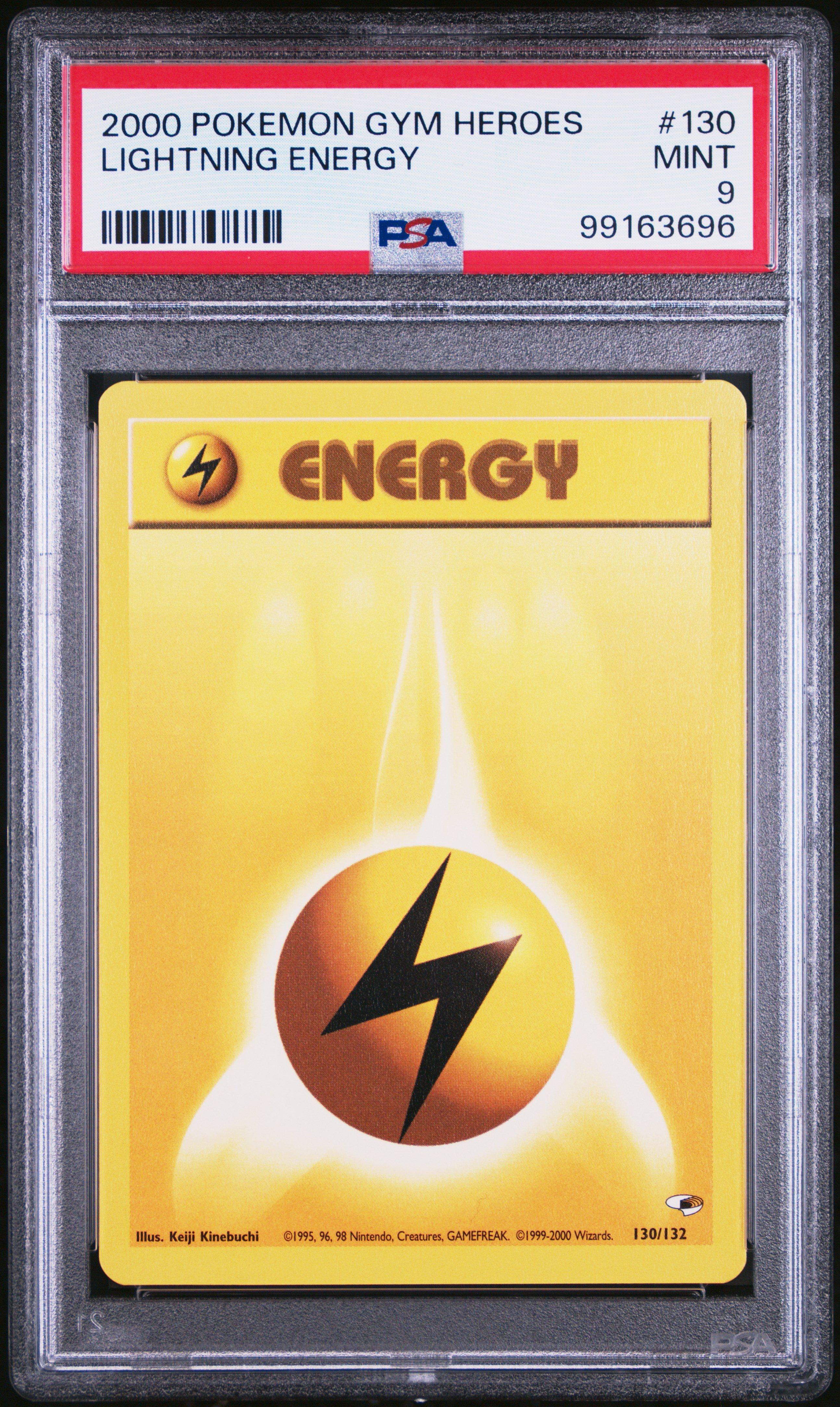 2000 Pokemon Gym Heroes 130 Lightning Energy PSA 9