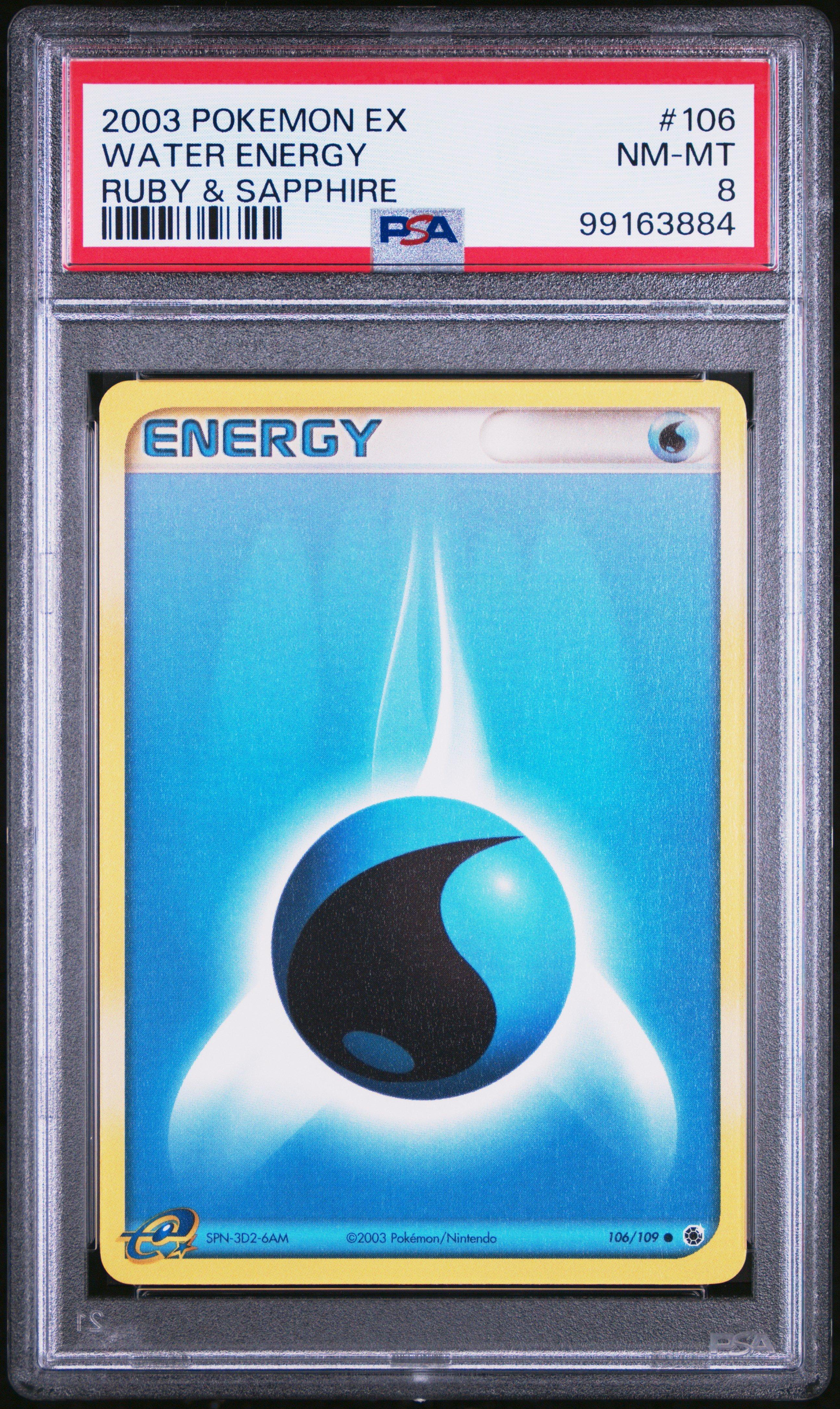 2003 Pokemon Ex Ruby & Sapphire 106 Water Energy PSA 8