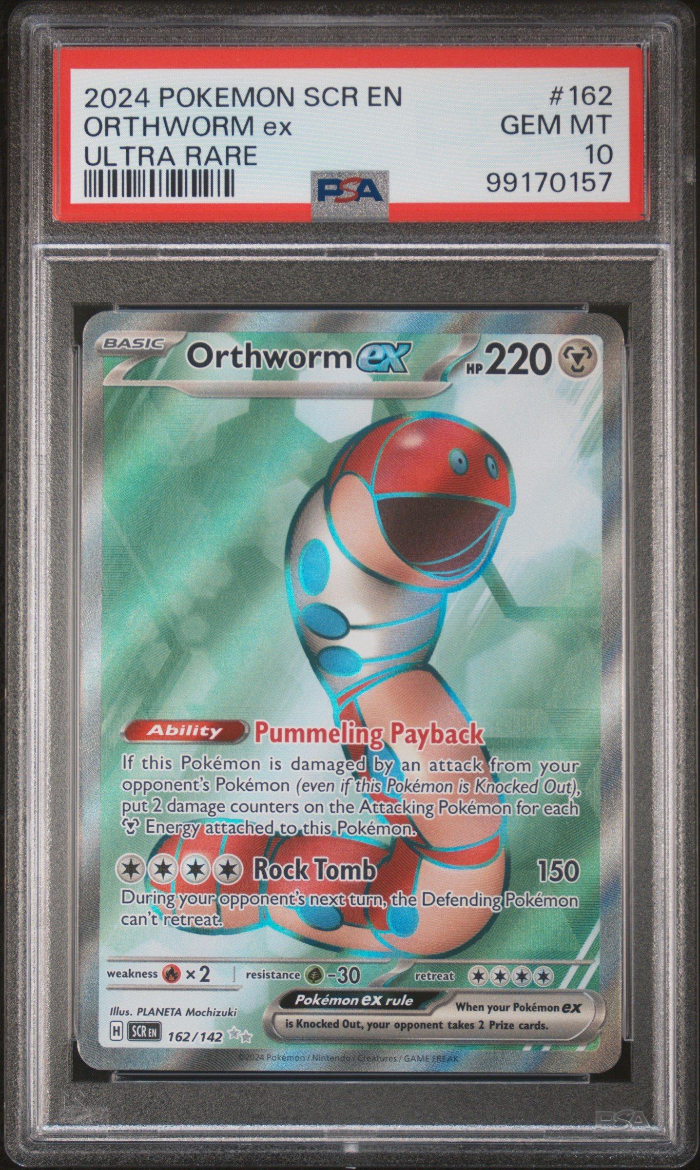 2024 Pokemon Scr En-stellar Crown 162 Orthworm Ex Ultra Rare PSA