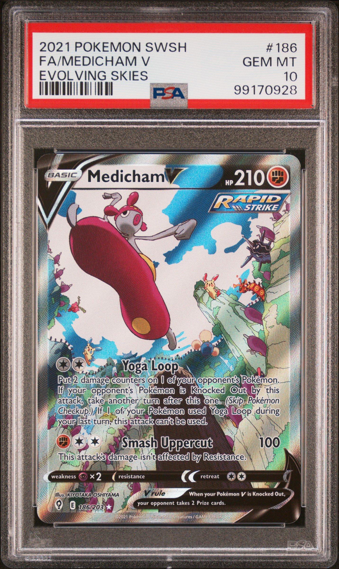 2021 Pokemon Sword Shield Evolving Skies 186 Full Art Medicham V PSA 10 GameStop