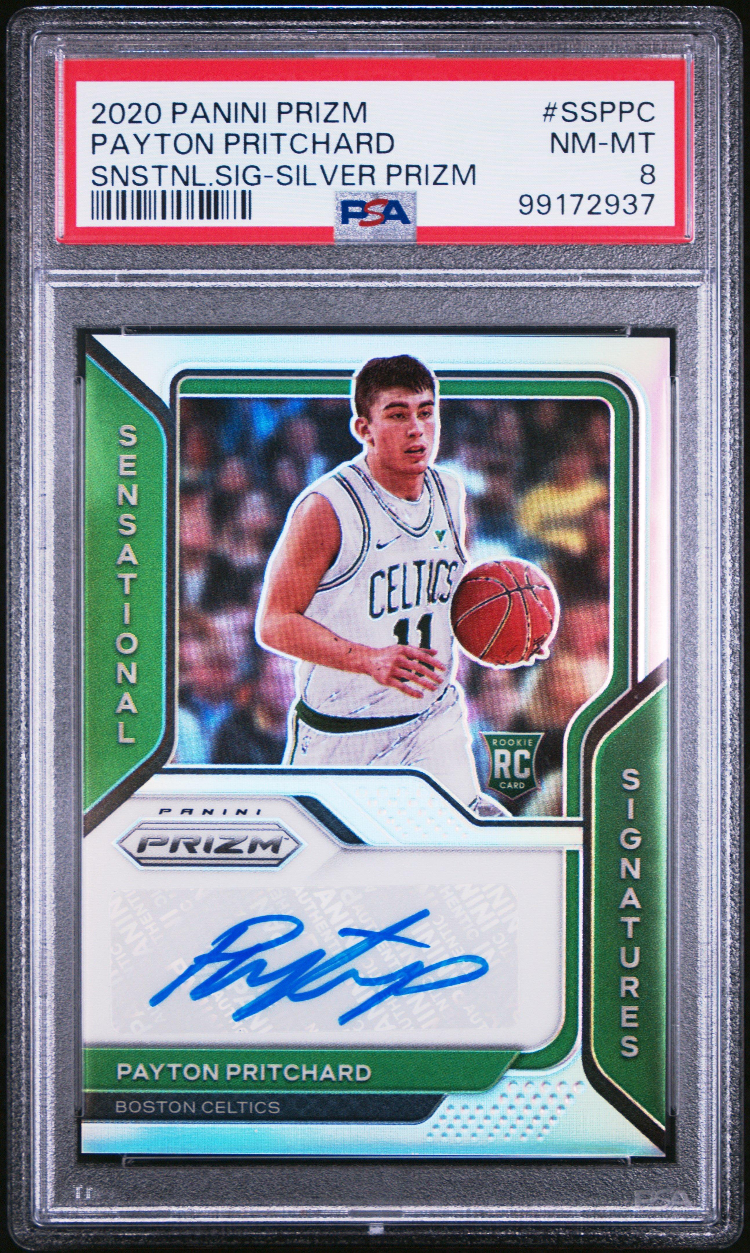 2020 Panini Prizm Sensational Signatures Ssppc Payton Pritchard Silver Prizm PSA 8