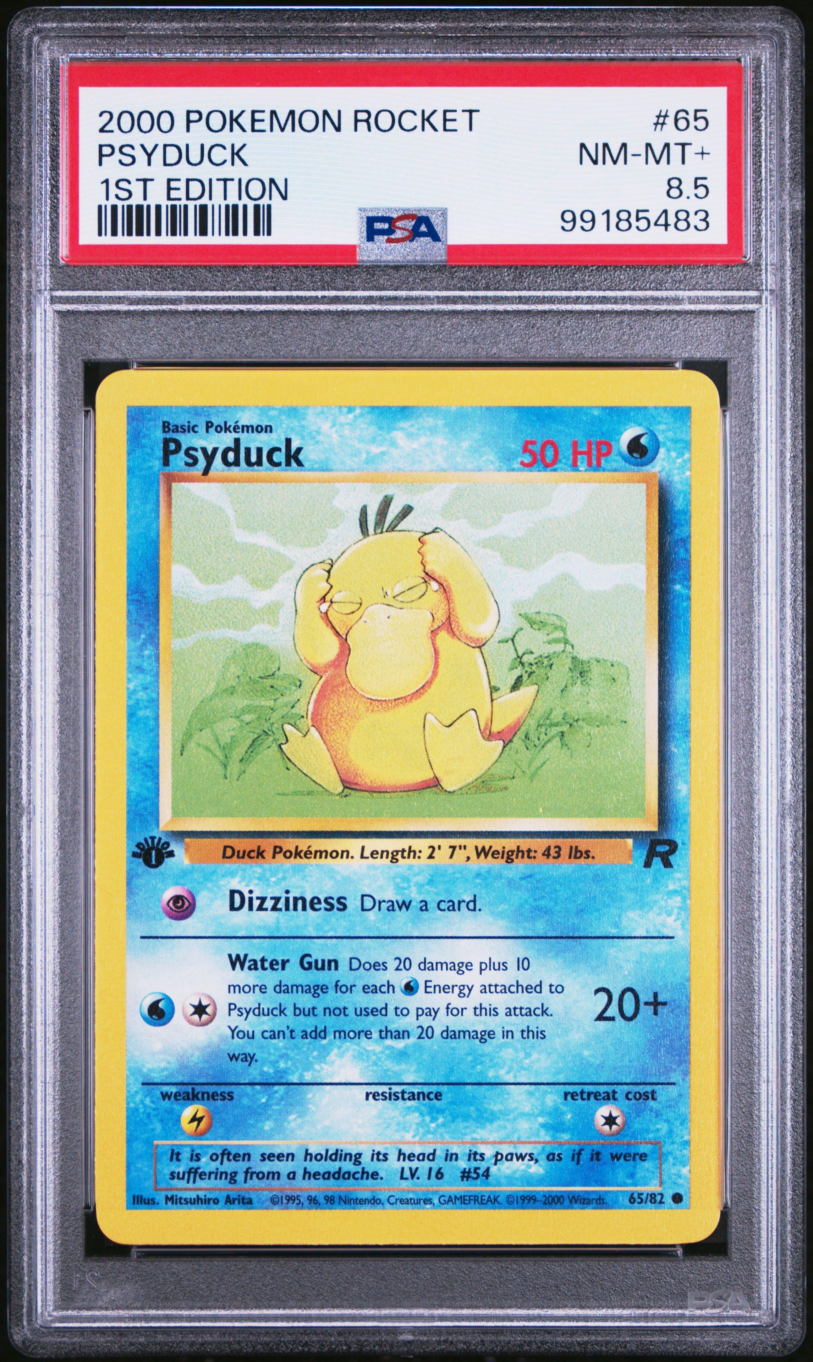 2000 Pokemon Rocket 65 Psyduck 1st Edition PSA NM-MT+ 8.5