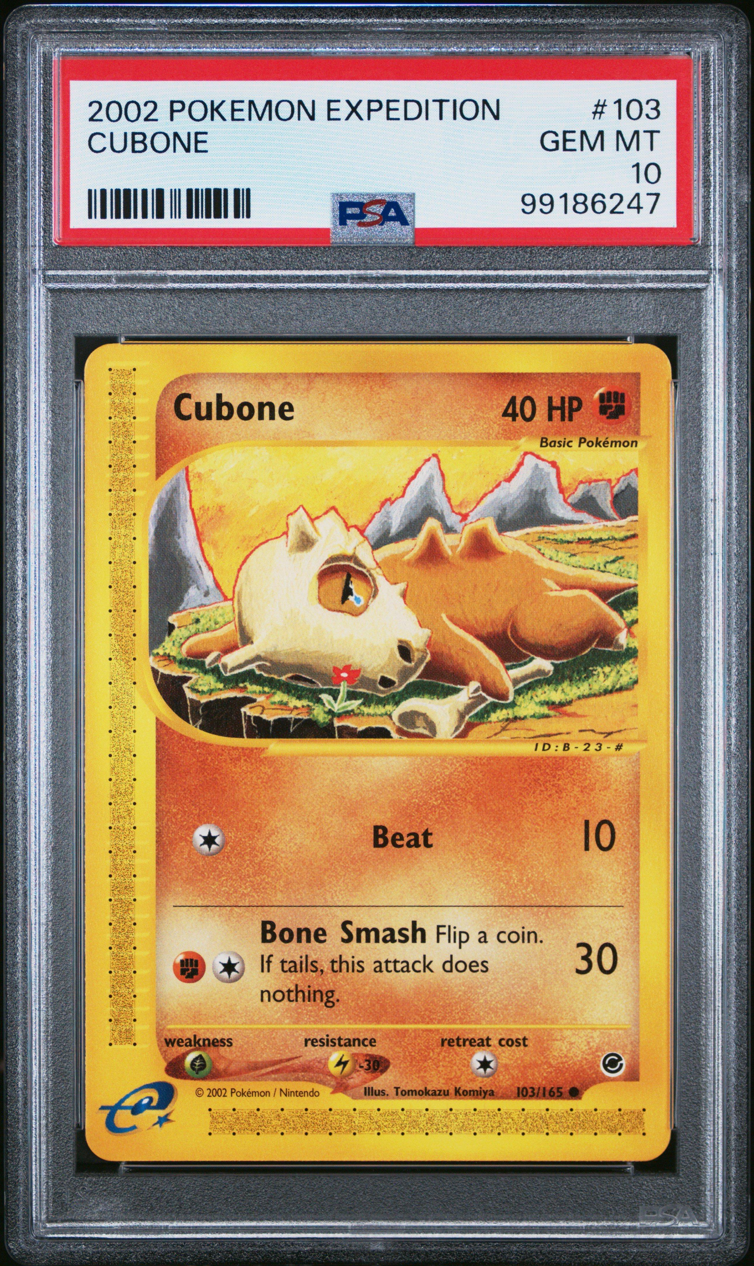 2002 Pokemon Expedition 103 Cubone PSA 10
