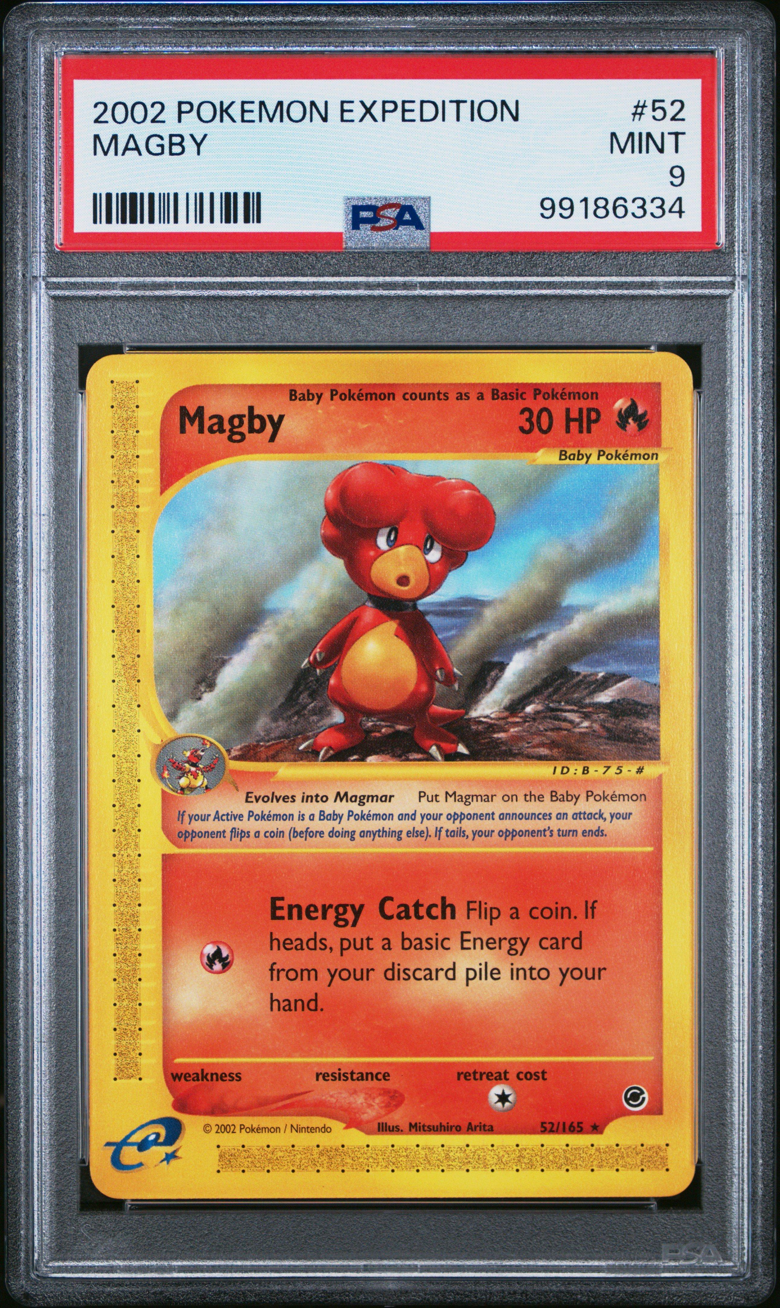 2002 Pokemon Expedition 52 Magby PSA 9