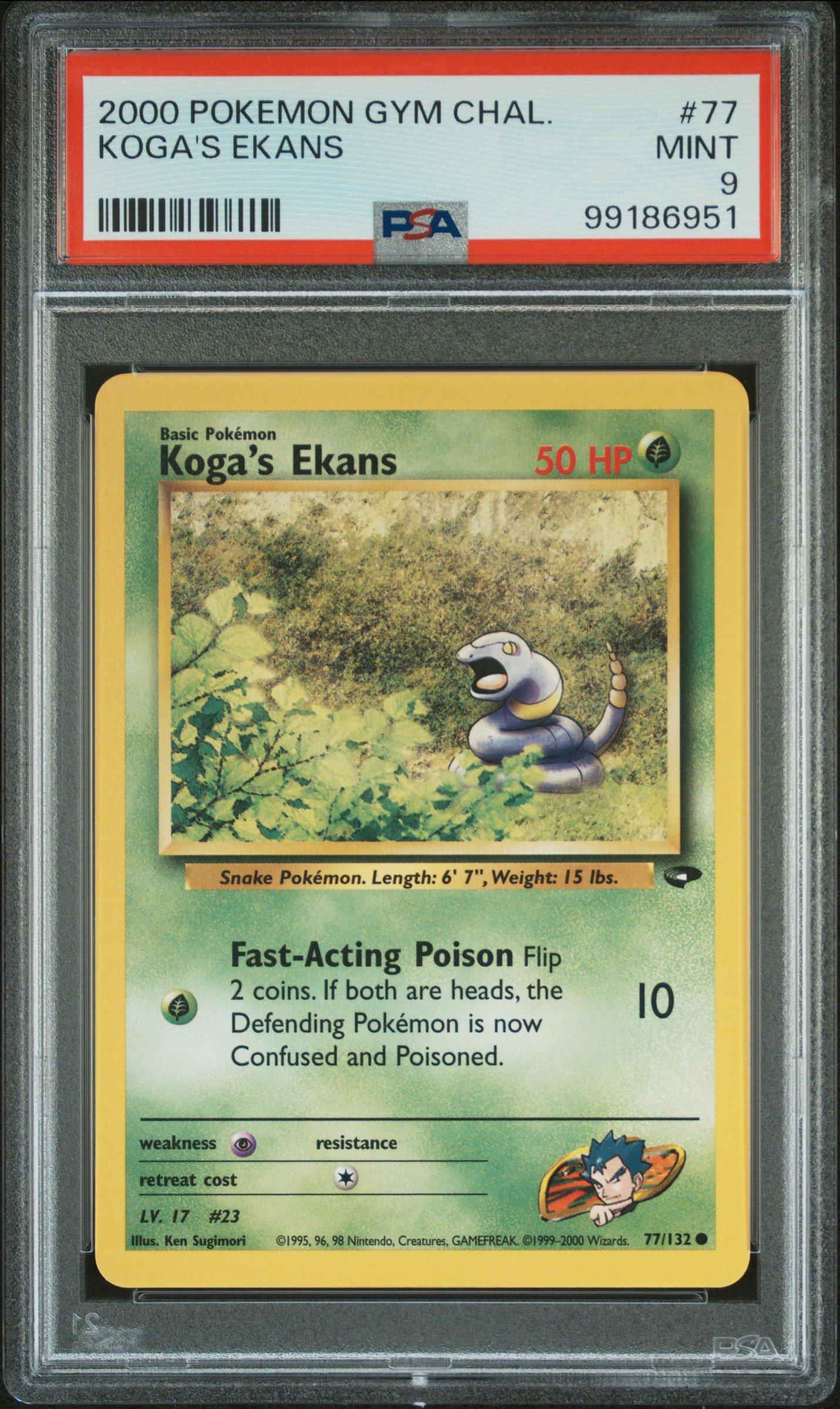 2000 Pokemon Gym Challenge 77 Koga's Ekans PSA 9