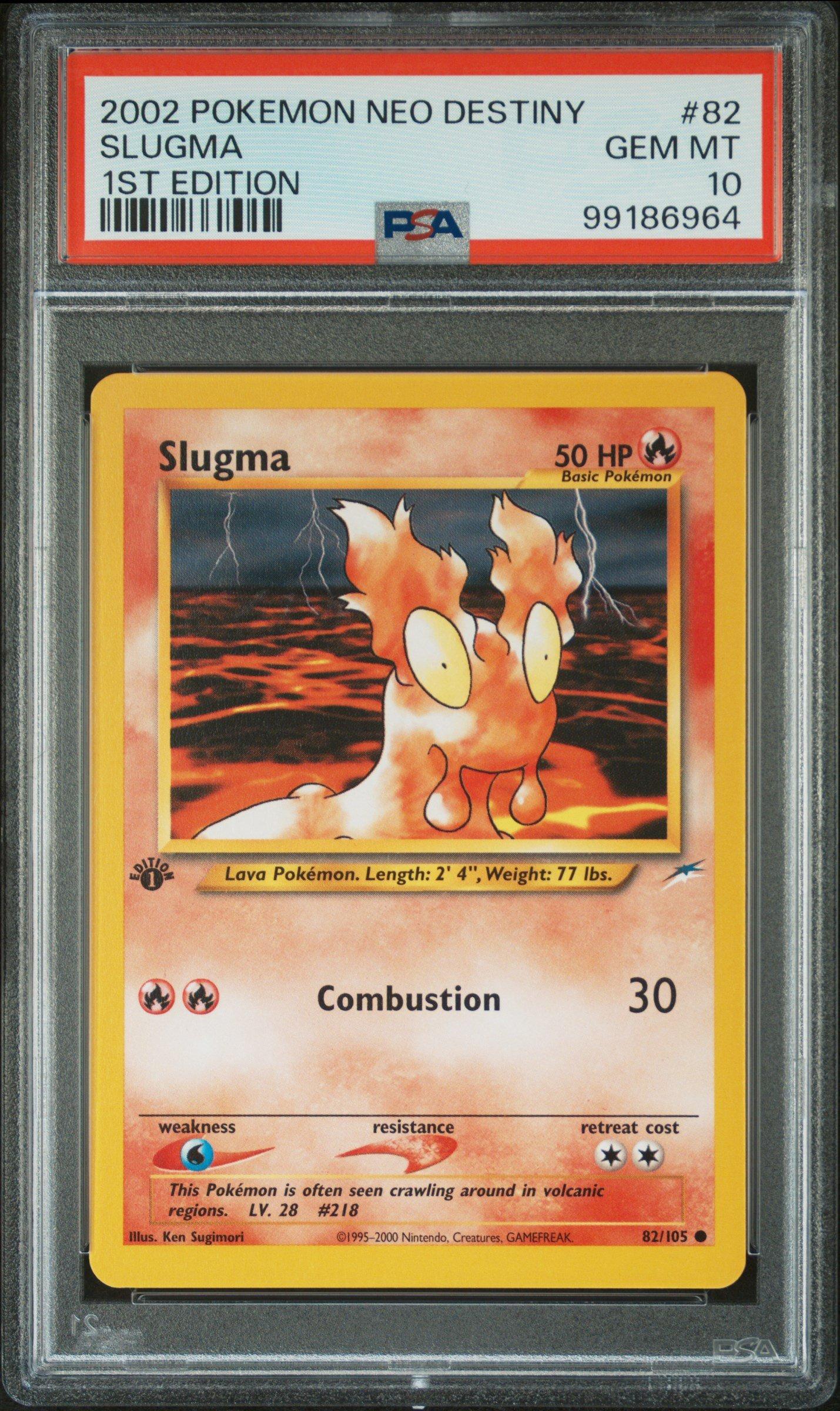 2002 Pokemon Neo Destiny 82 Slugma 1st Edition PSA 10