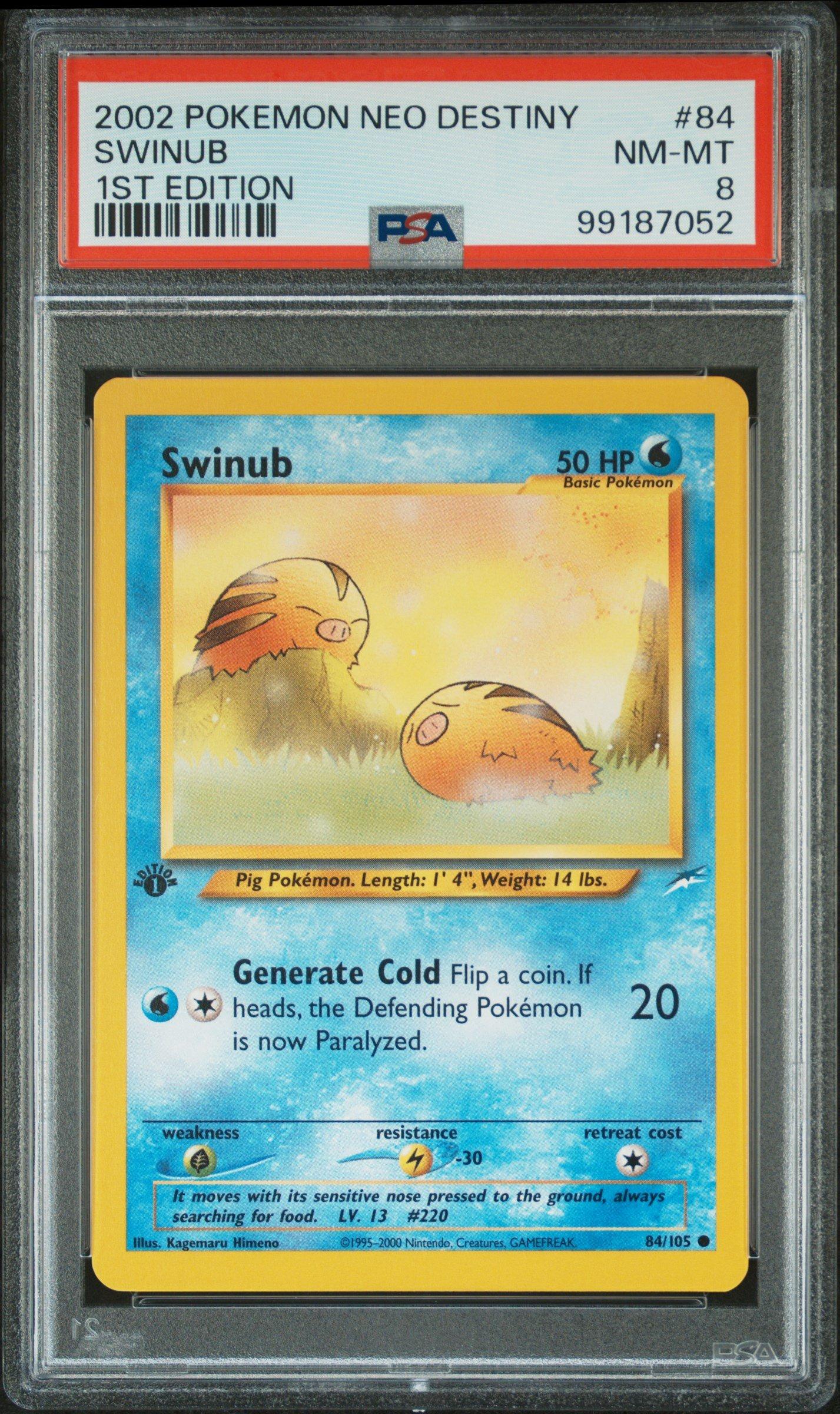 2002 Pokemon Neo Destiny 84 Swinub 1st Edition PSA