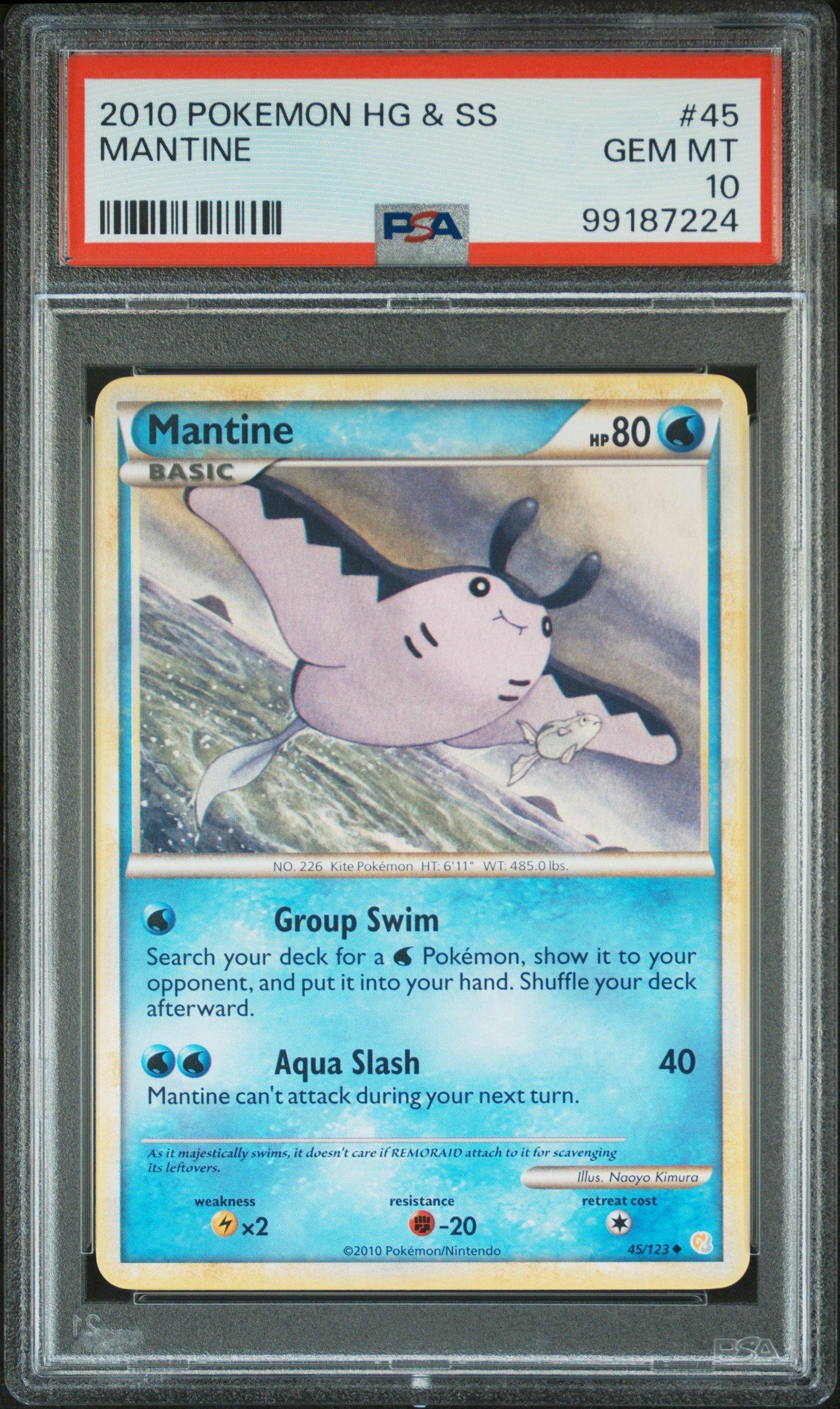 2010 Pokemon Heartgold & Soulsilver 45 Mantine PSA