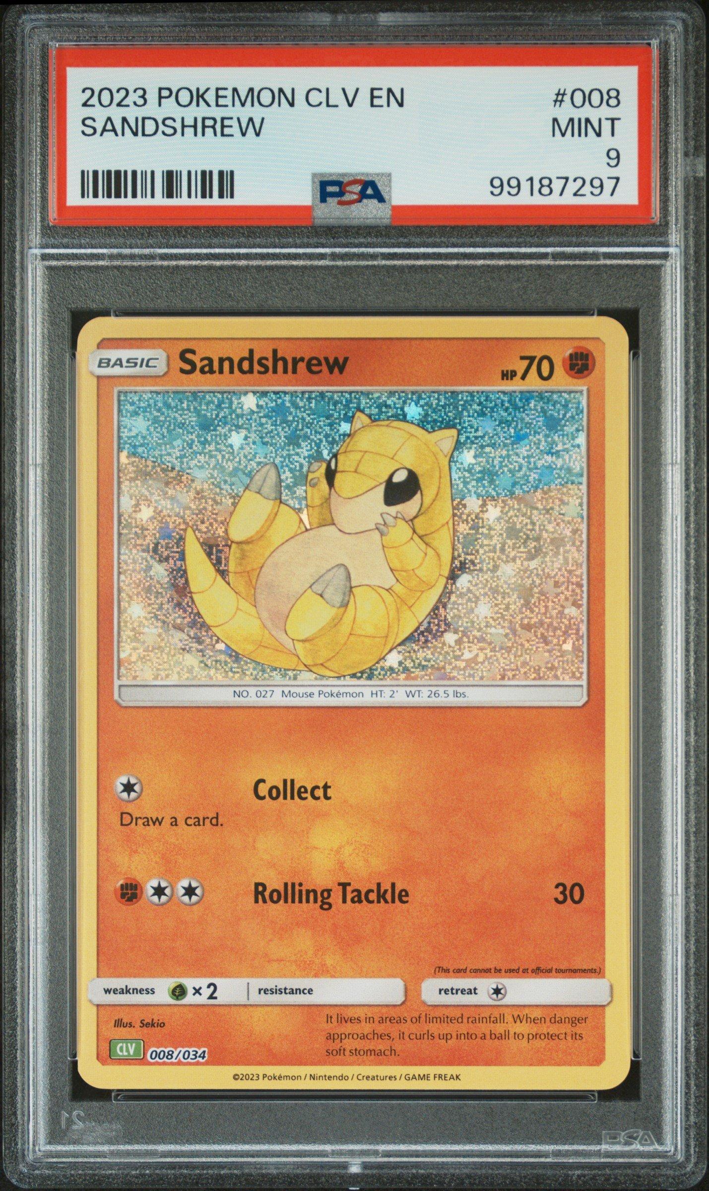 2023 Pokemon Clv-trading Card Game Classic Venusaur & Lugia Ex Deck 008 Sandshrew PSA