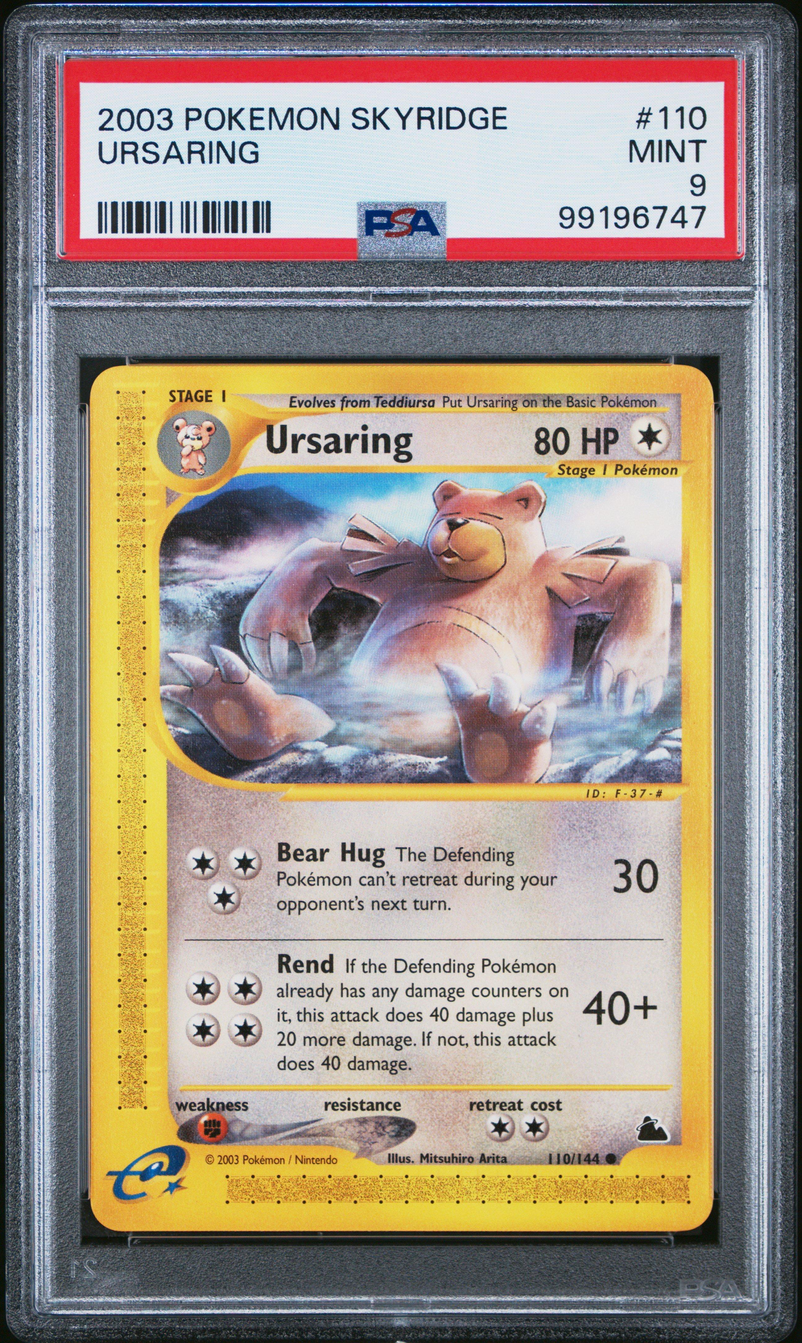 2003 Pokemon Skyridge 110 Ursaring PSA 9