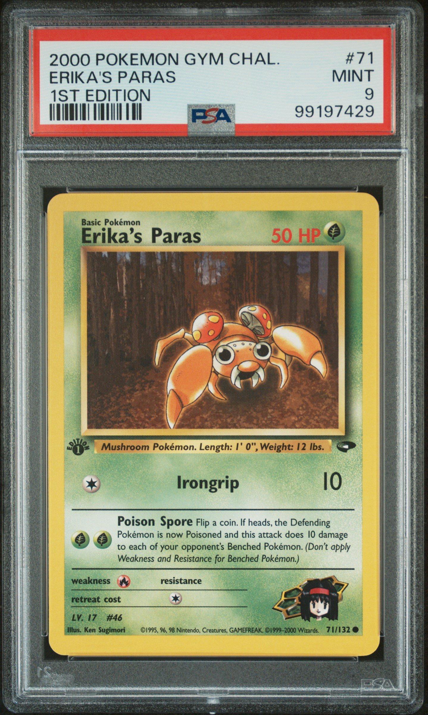2000 Pokemon Gym Challenge 71 Erika's Paras 1st Edition PSA 9
