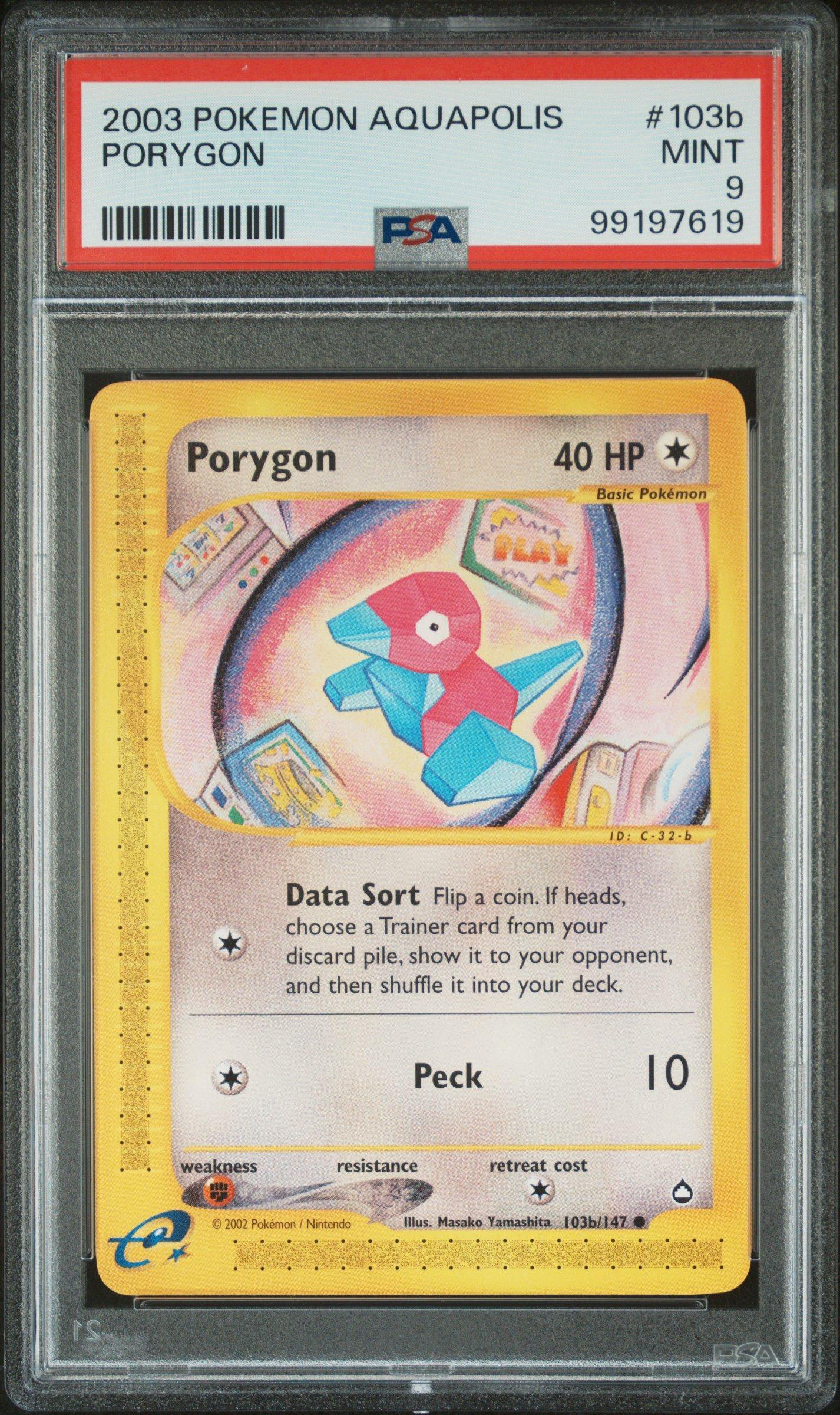 2003 Pokemon Aquapolis 103b Porygon PSA 9