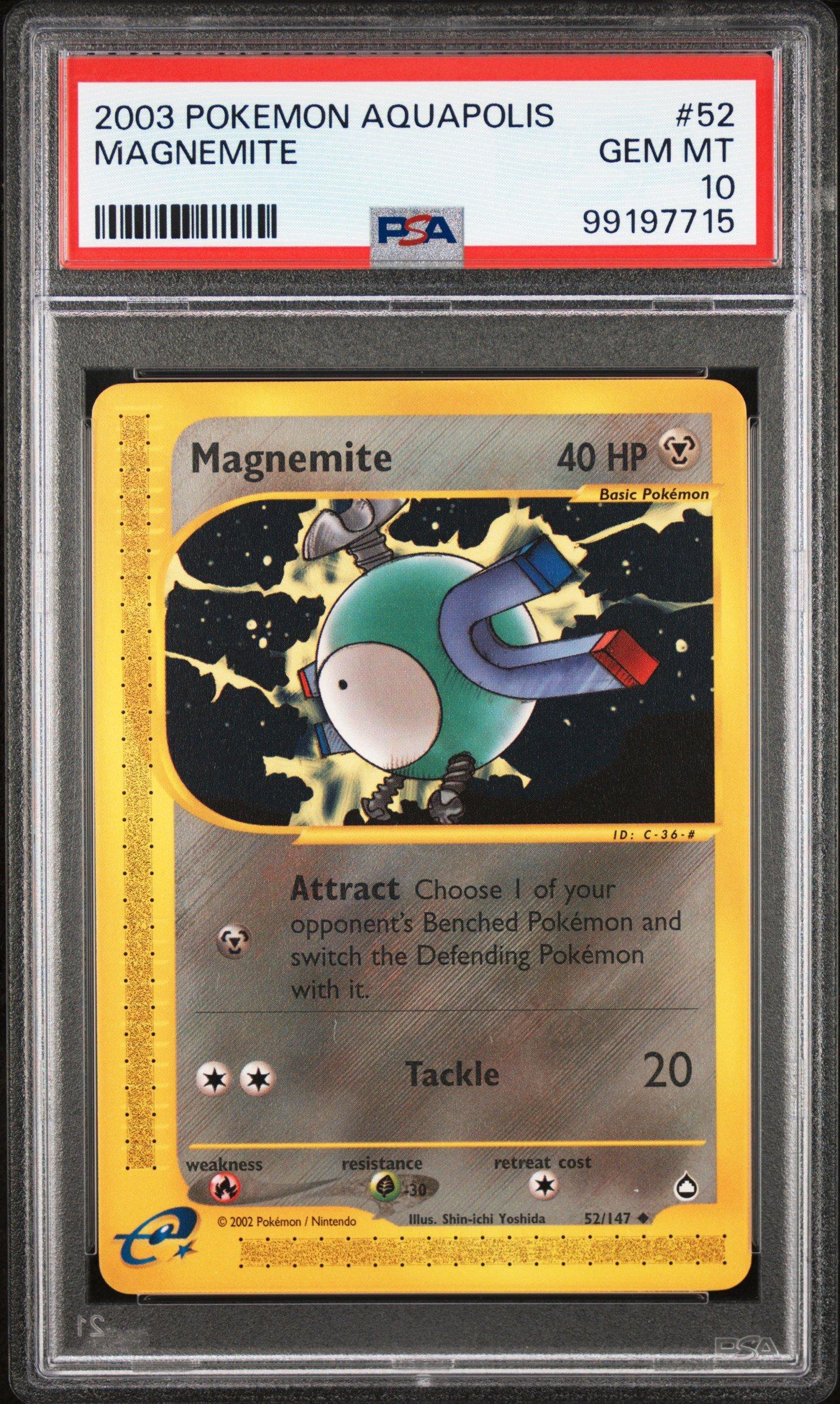 2003 Pokemon Aquapolis 52 Magnemite PSA 10