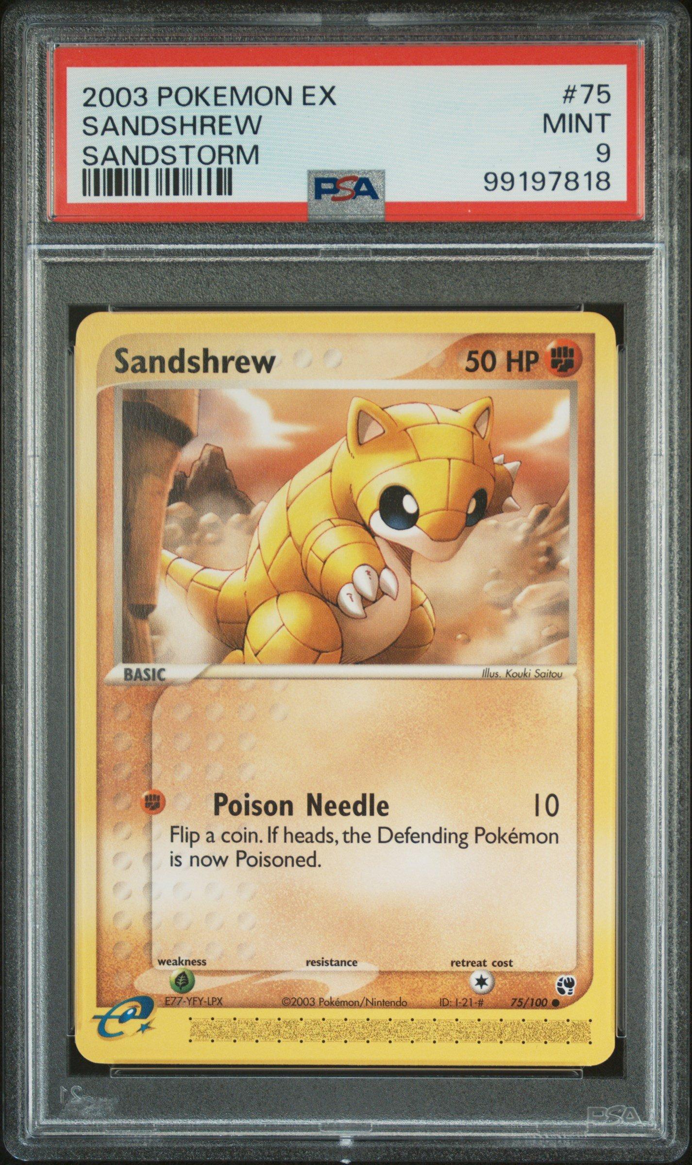 2003 Pokemon Ex Sandstorm 75 Sandshrew PSA 9