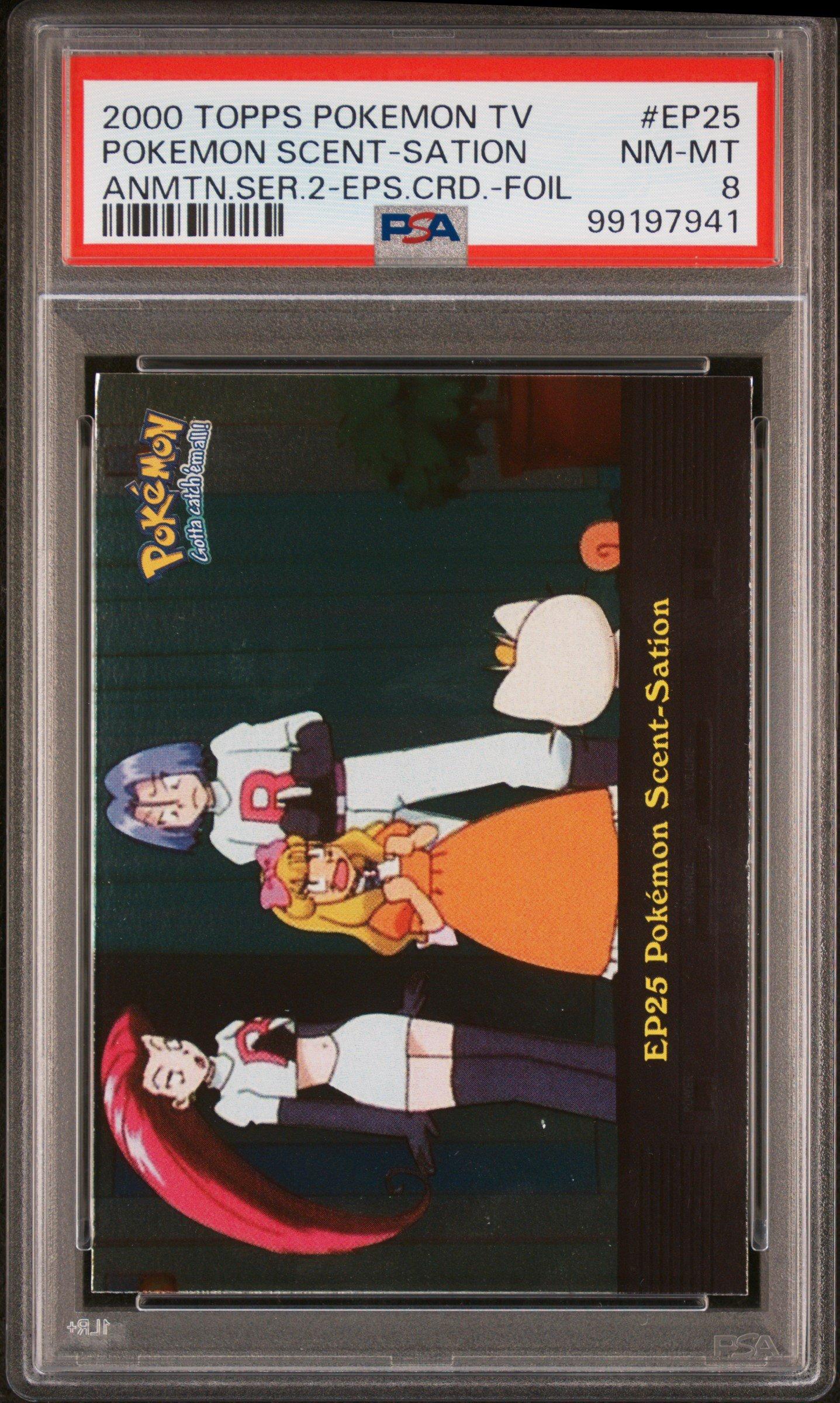 2000 Topps Pokemon Tv Animation Series 2 Episode Cards Ep25 Pokemon Scent-sation Foil PSA 8
