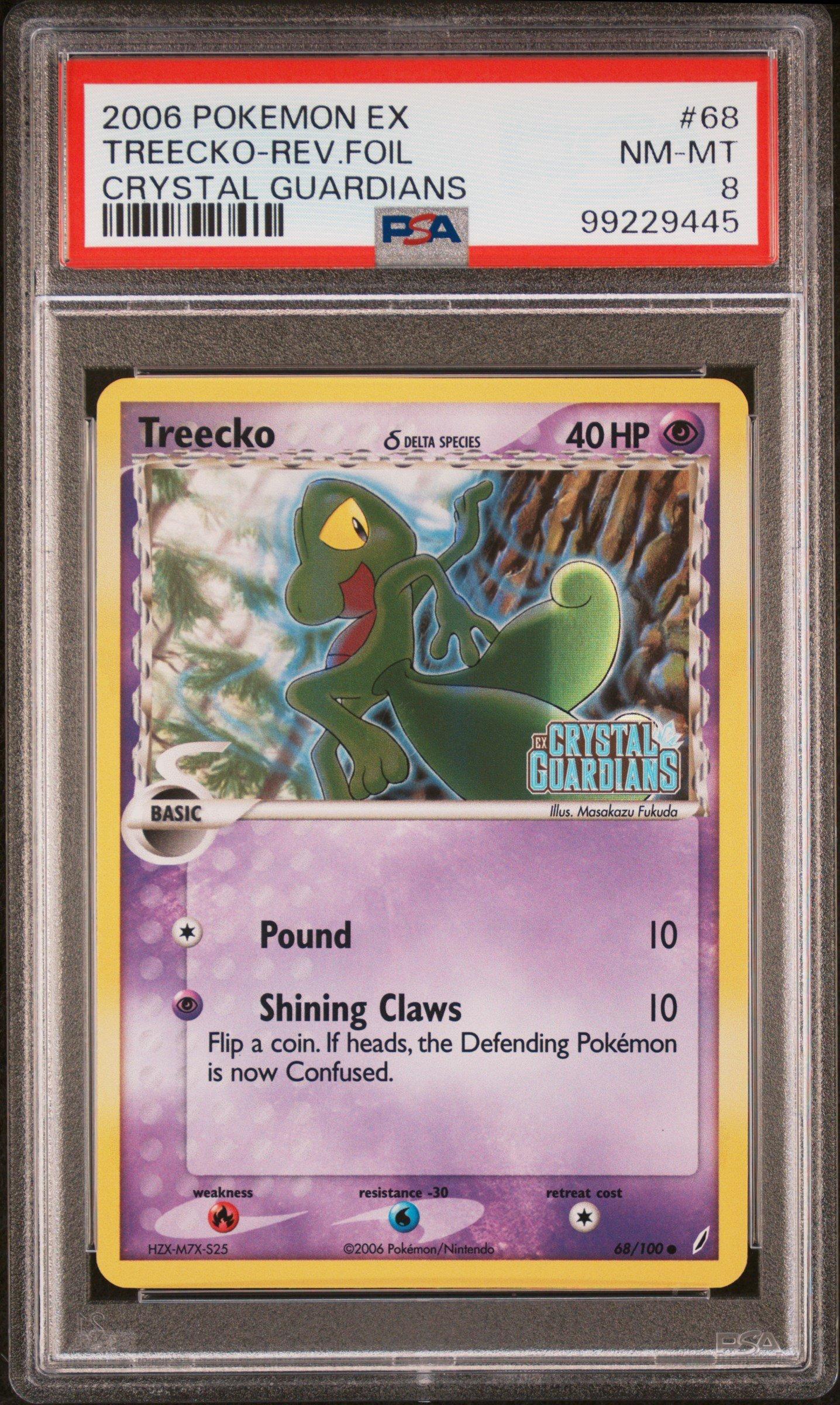 2006 Pokemon Ex Crystal Guardians 68 Treecko-reverse Foil PSA 8