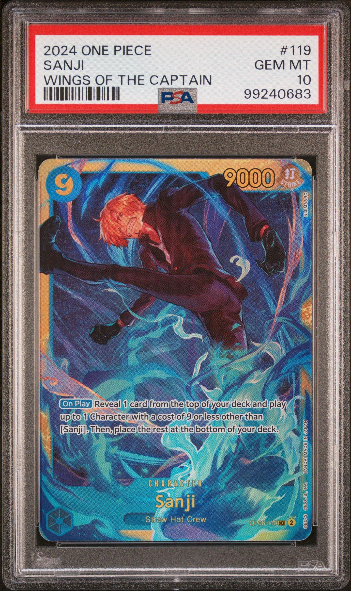 2024 One Piece Op06-wings Of The Captain 119 Sanji PSA 10 Graded