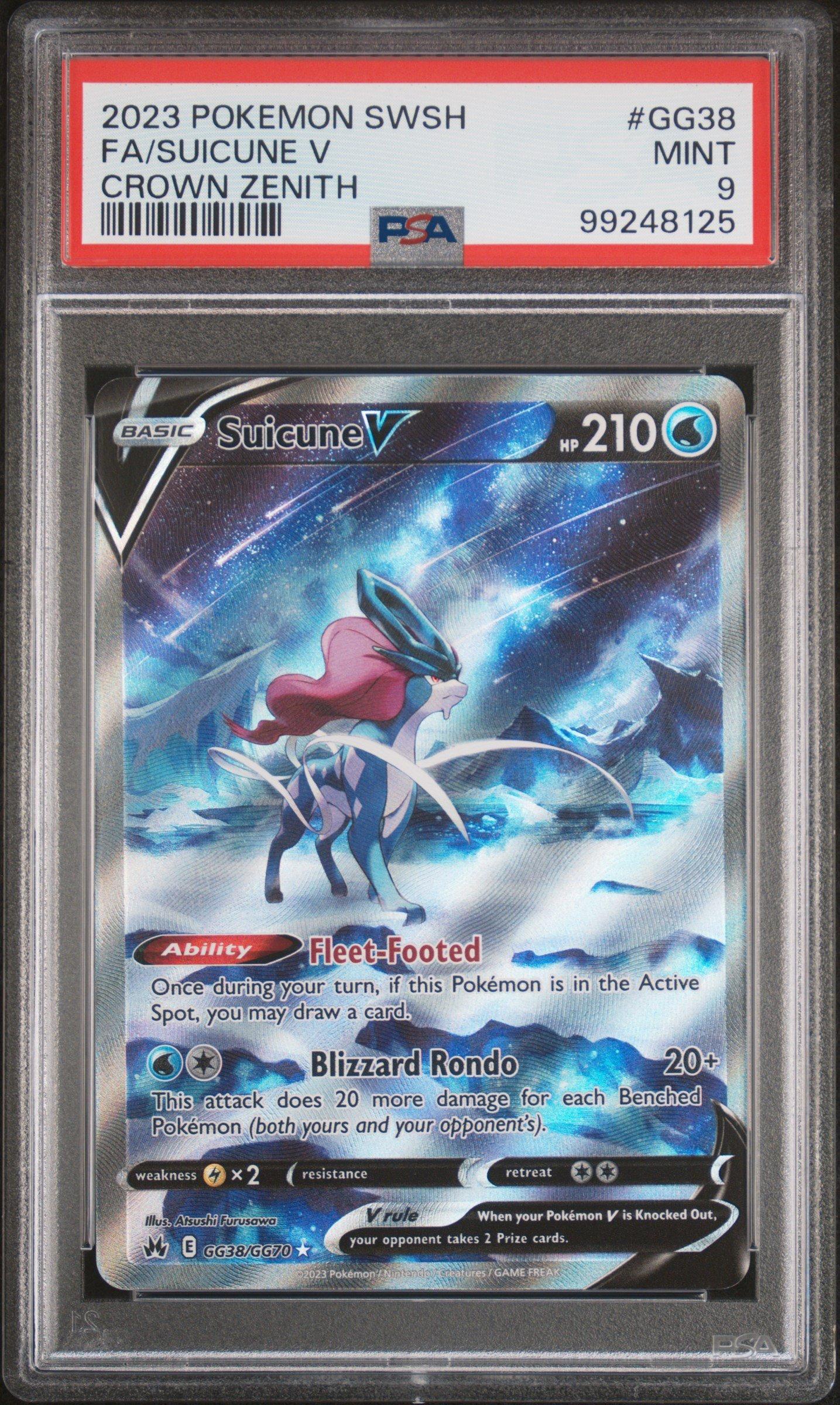 pokemon card suicune v 2022 Pokemon Japanese Sword & Shield Vstar Universe Suicune V #215 PSA 10