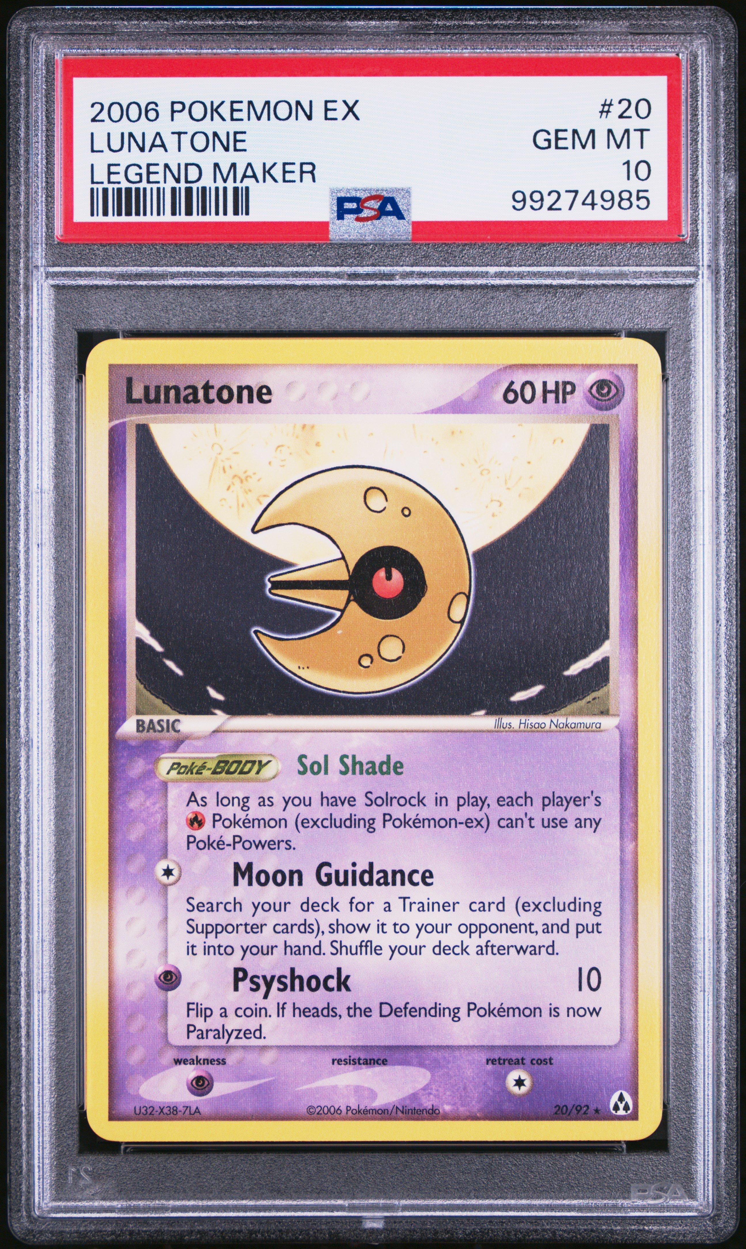 2006 Pokemon Ex Legend Maker 20 Lunatone PSA 10