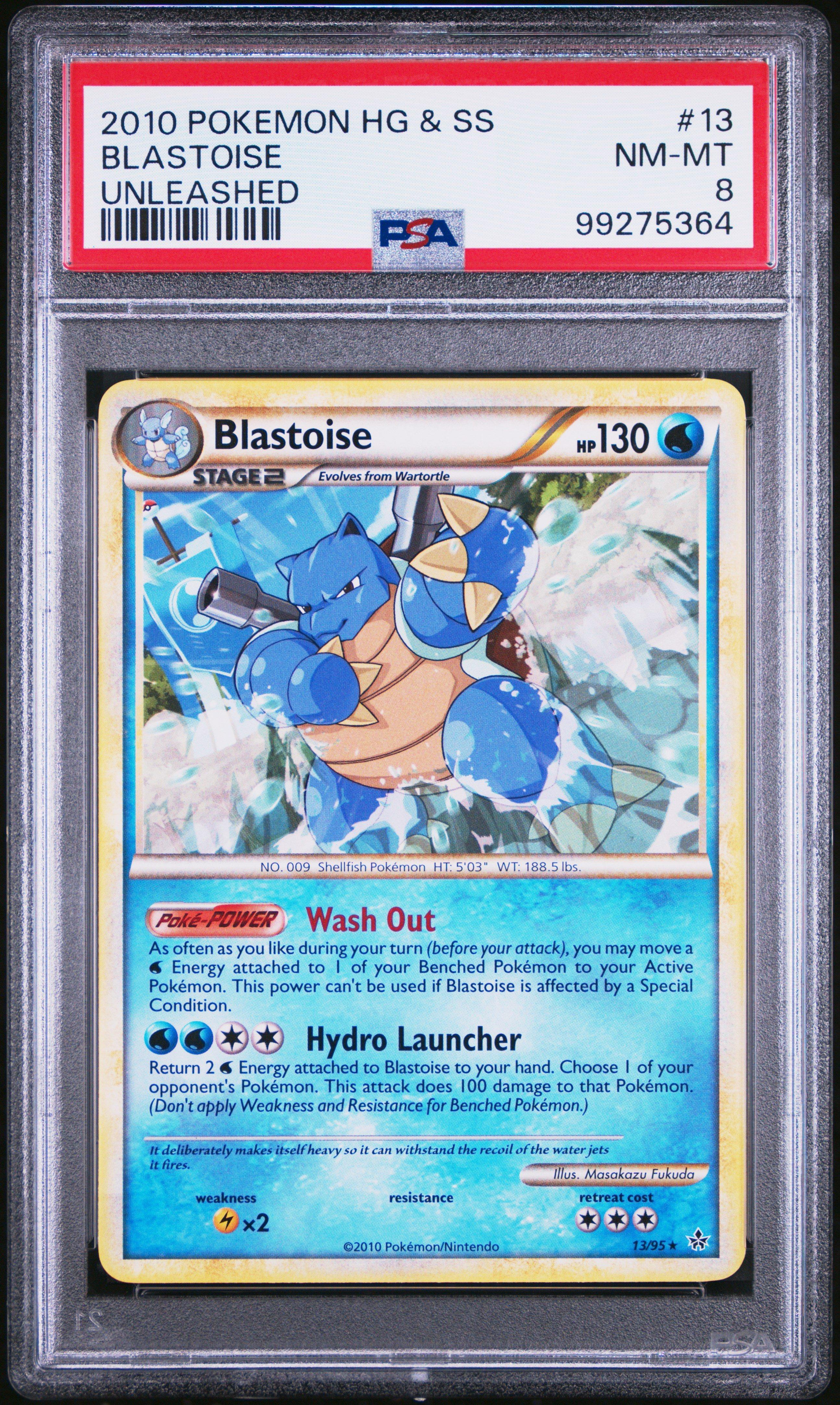 2010 Pokemon Heartgold & Soulsilver Unleashed 13 Blastoise PSA 8