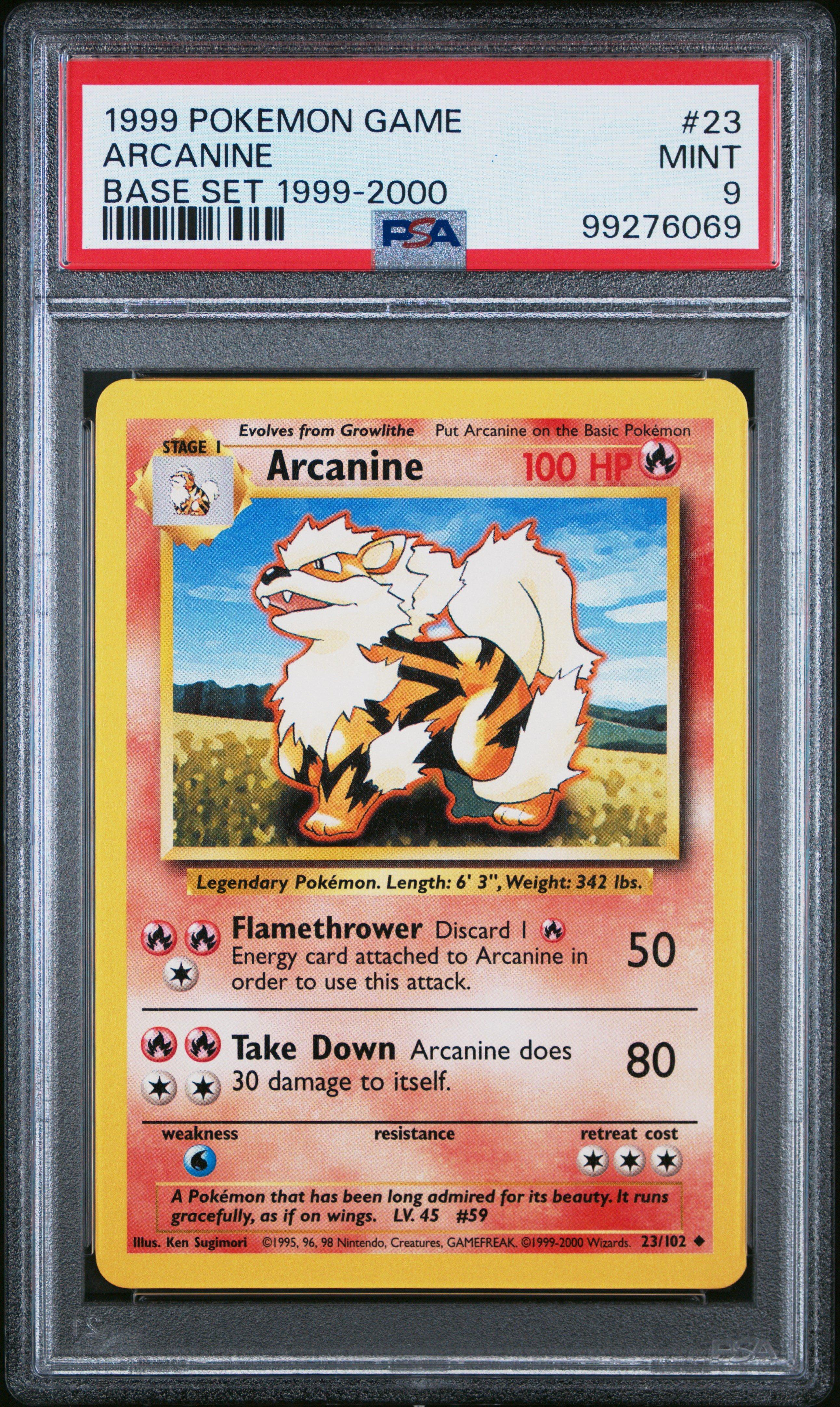 1999 Pokemon Game 23 Arcanine Base Set 1999-2000 PSA 9 Graded Card |  GameStop