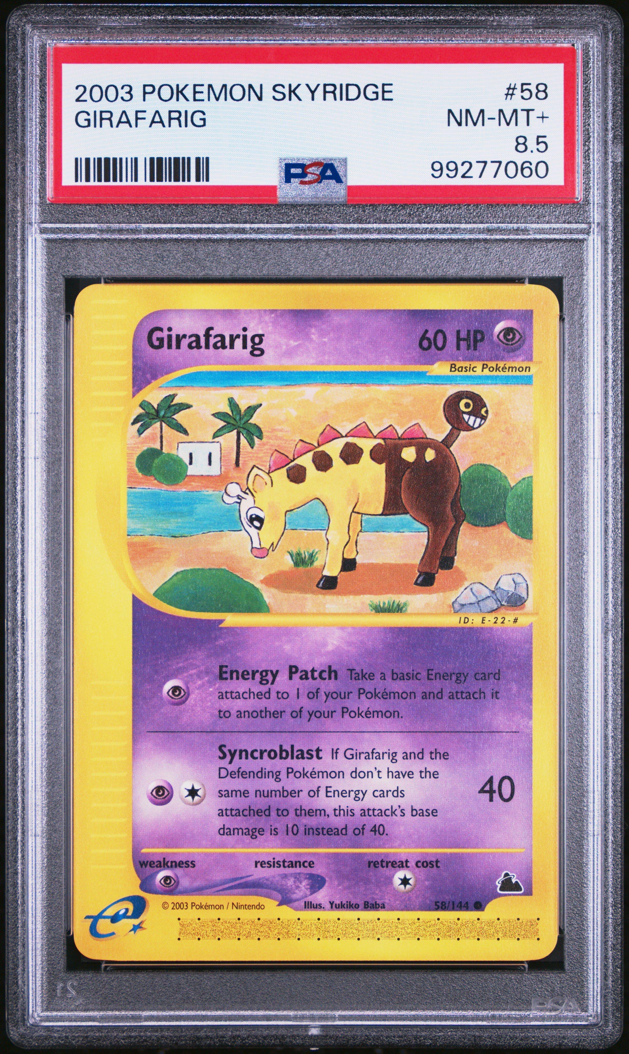 2003 Pokemon Skyridge 58 Girafarig PSA NM-MT+ 8.5